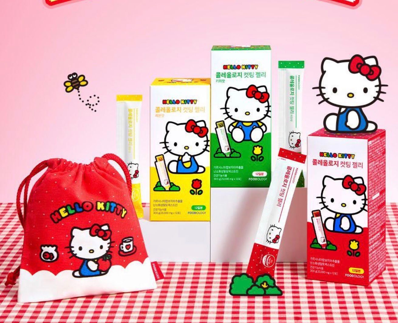 快閃 Foodology Colelogy碳水阻斷減脂啫喱 10+2包 (3 Types) +(hello kitty pouch) 