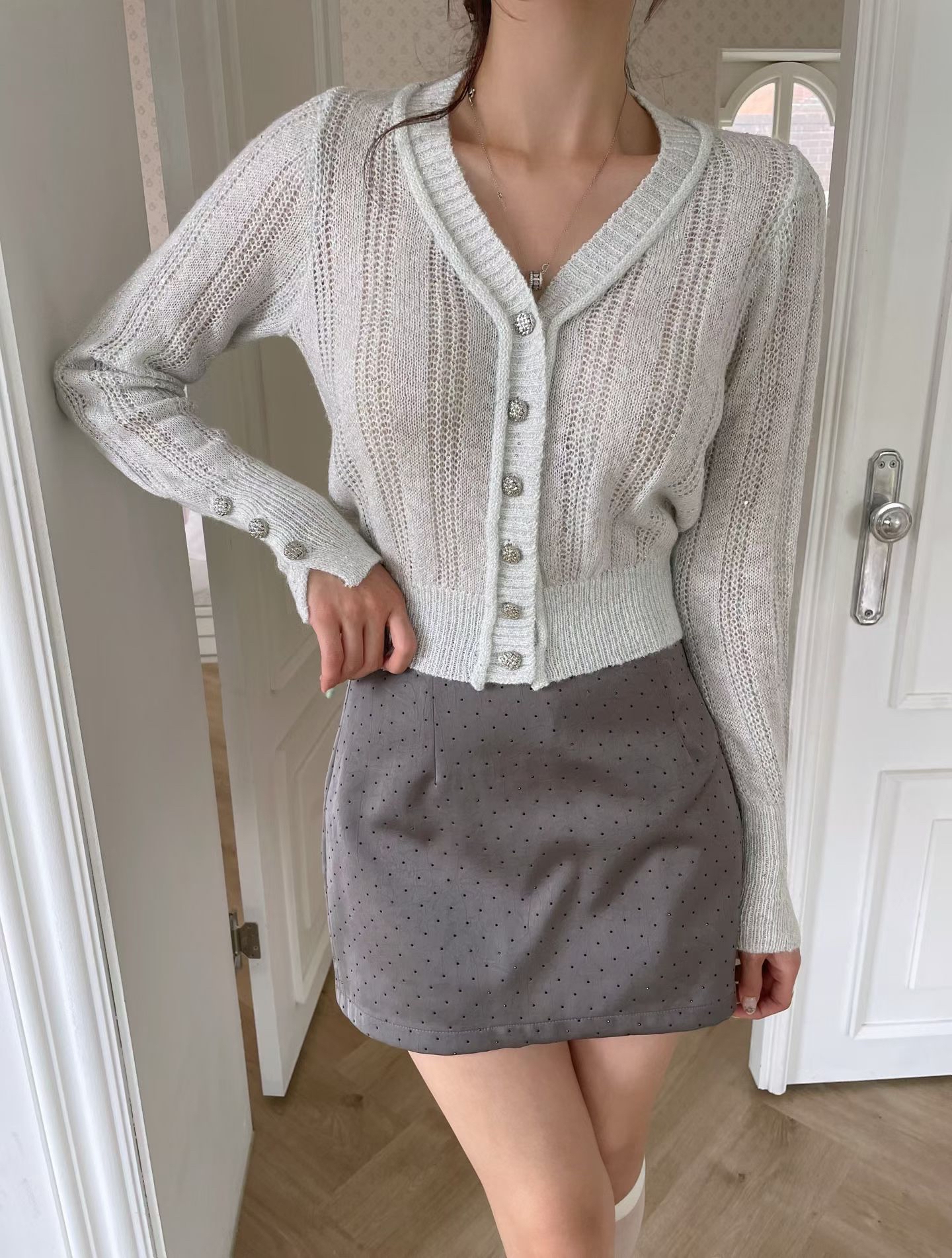 French Chic Embellished Skirt