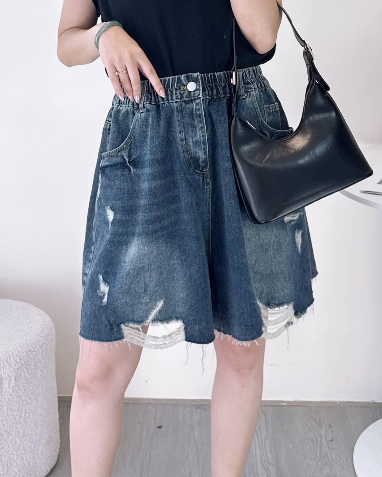 微爛五分牛仔短褲 2色