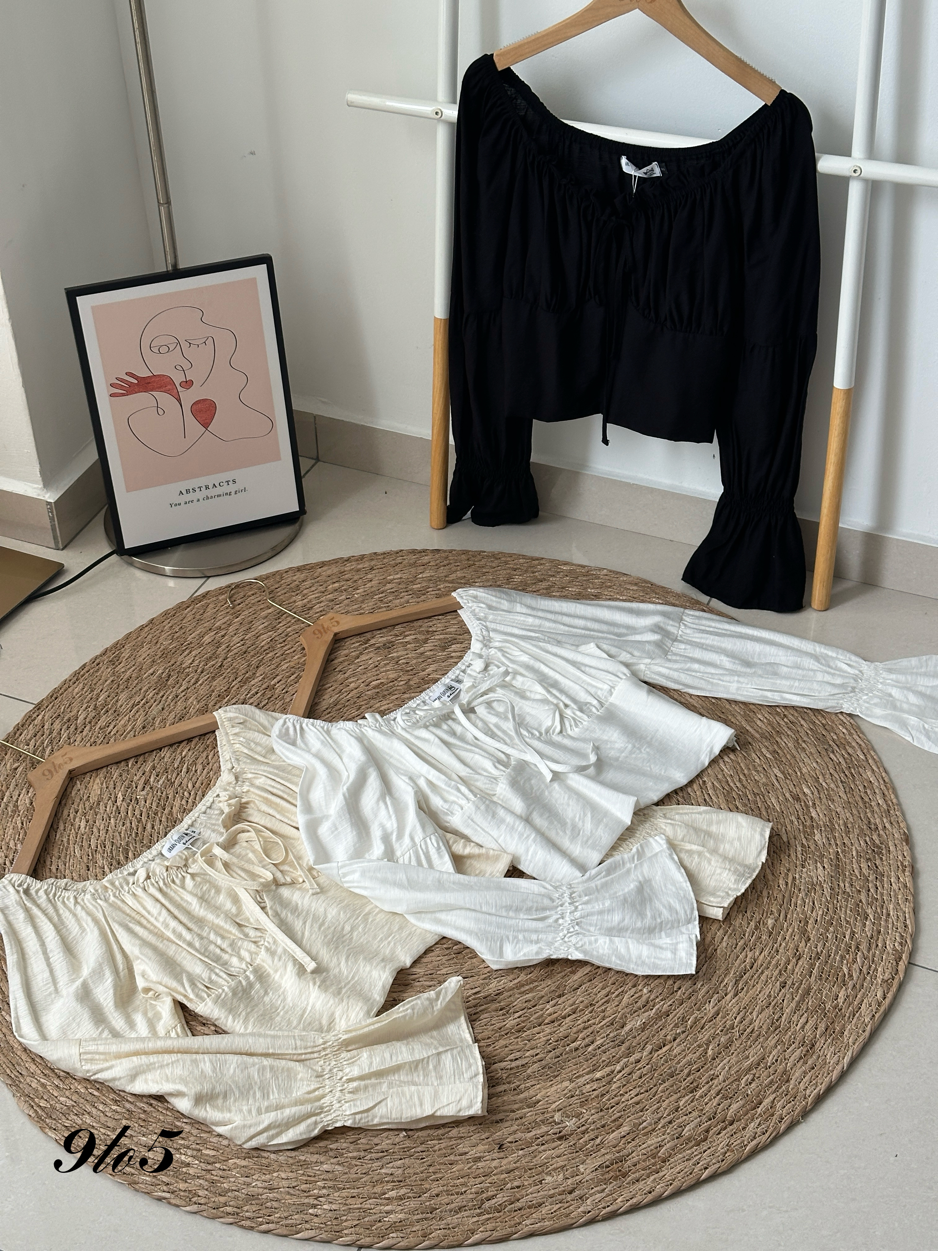 T3969 Bow-tie Off-shoulder Top - 3 Colors