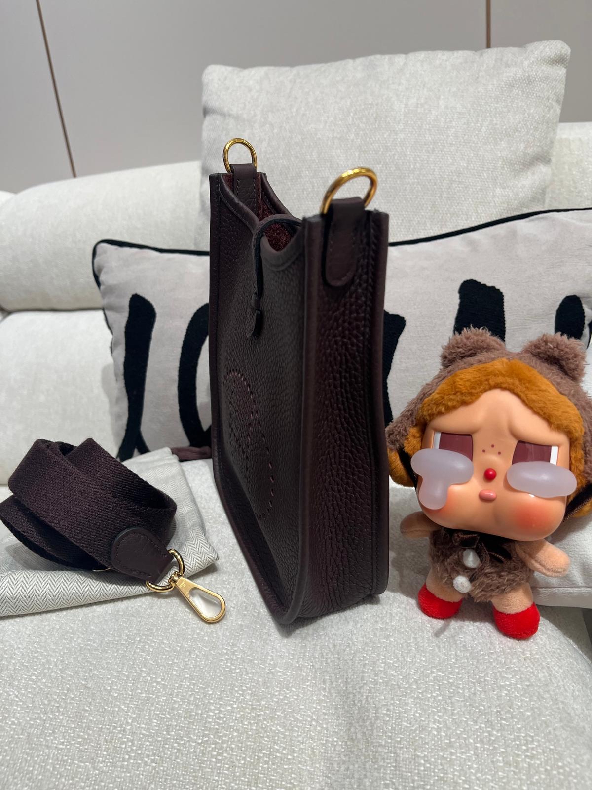 全新 Hermes mini evelyne,馬鞍紅實物咖啡色 100%Authentic ,brand new ✅收據✅dust bag✅box 