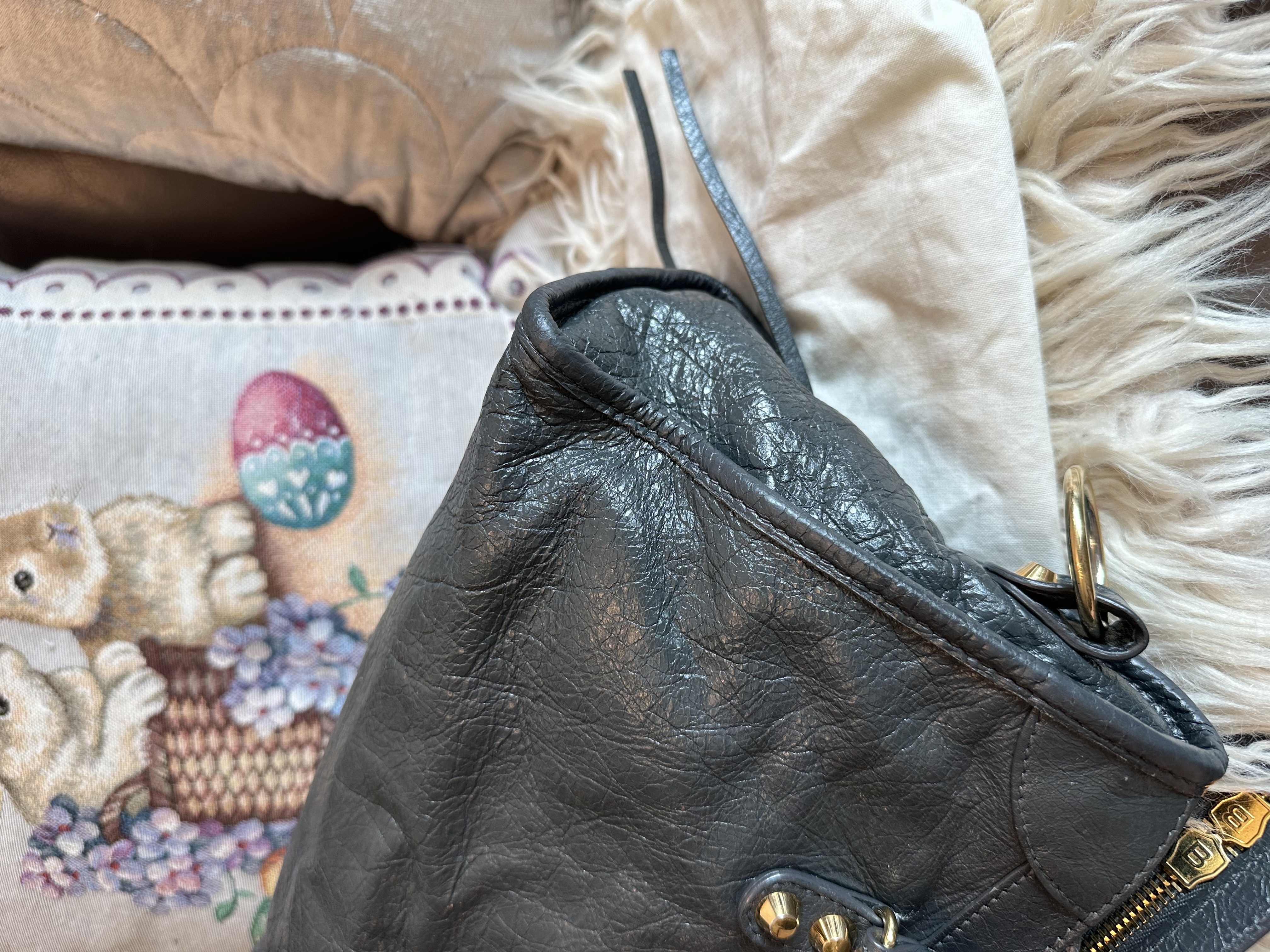 balenciaga dark grey city ghw 