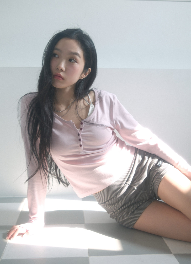 🇰🇷訂購｜ason 26SS｜LEA BUTTON TEE 2色 