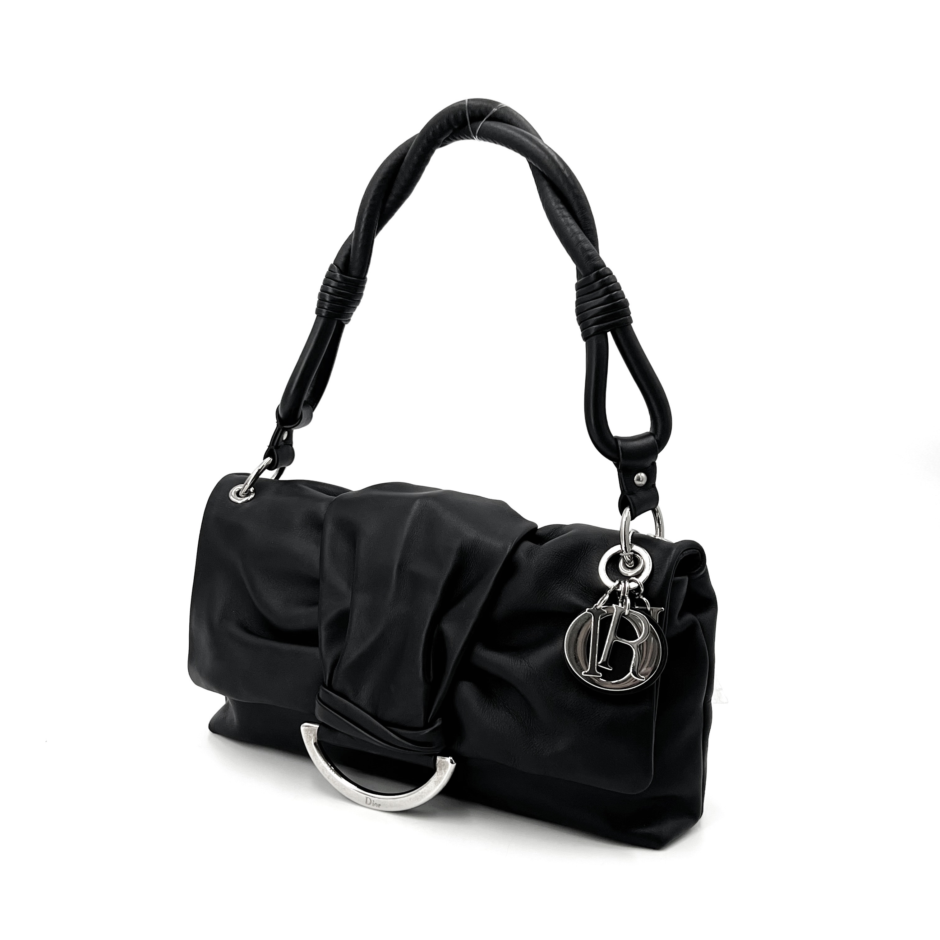 【預訂貨品】Dior Lady褶皺黑色羊皮腋下包