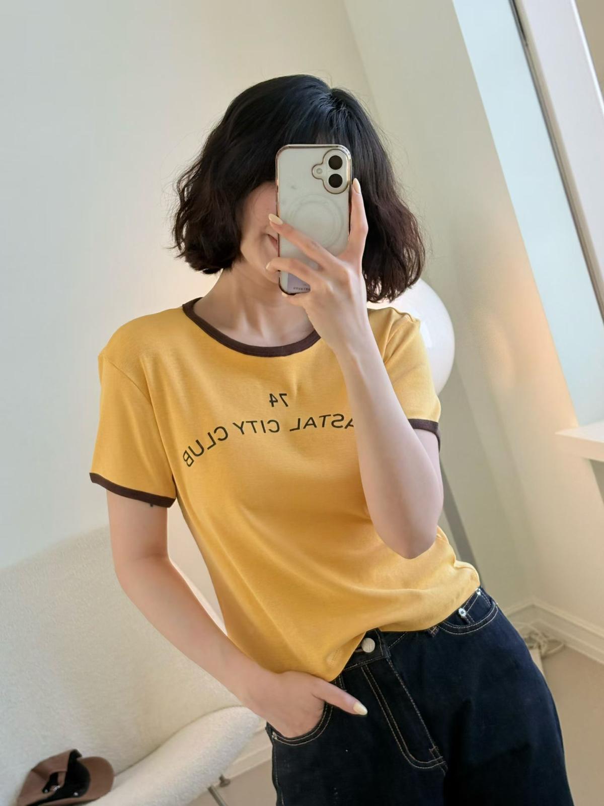 K07 拼色領Tee