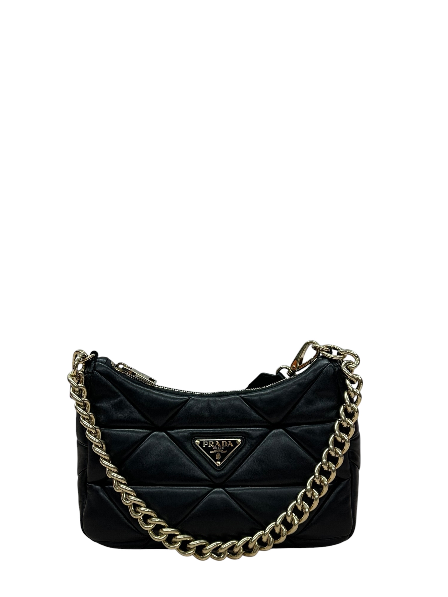 Pre-owned PRADA SYSTEM NAPPA LEATHER PATCHWORK SHOULDER BAG / Product Code:081504