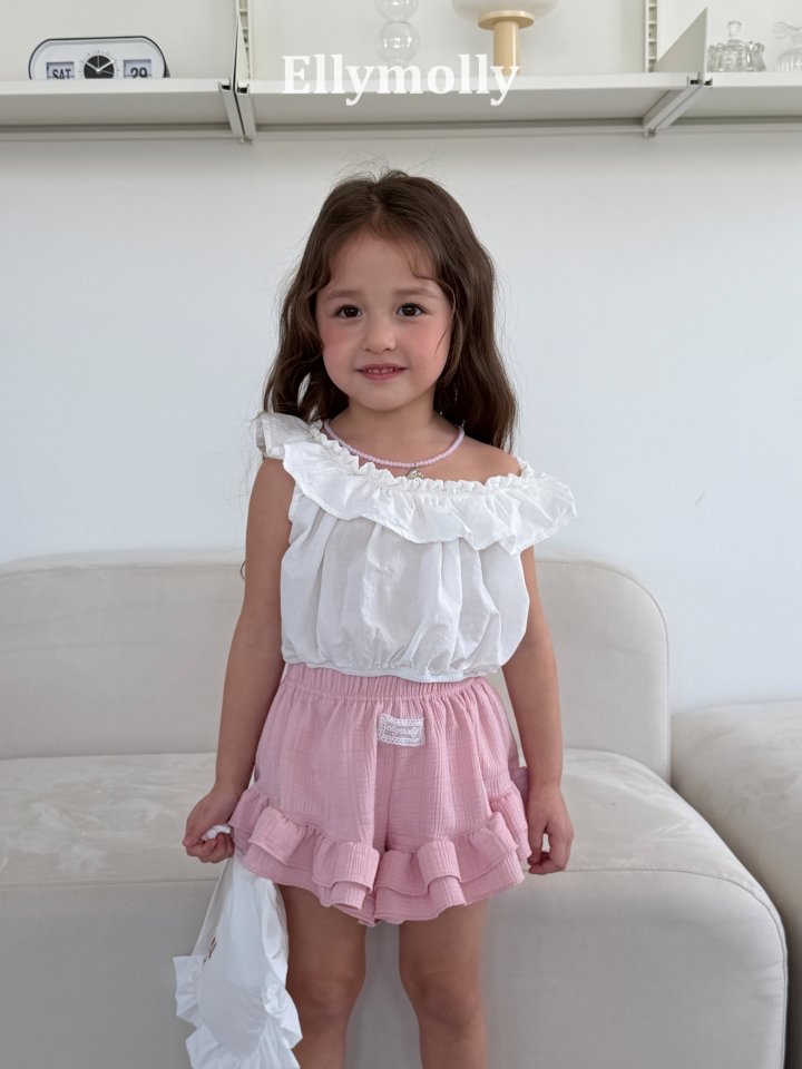 Ellymolly | Frill Blouse(Pink/Cream size7(100-110)