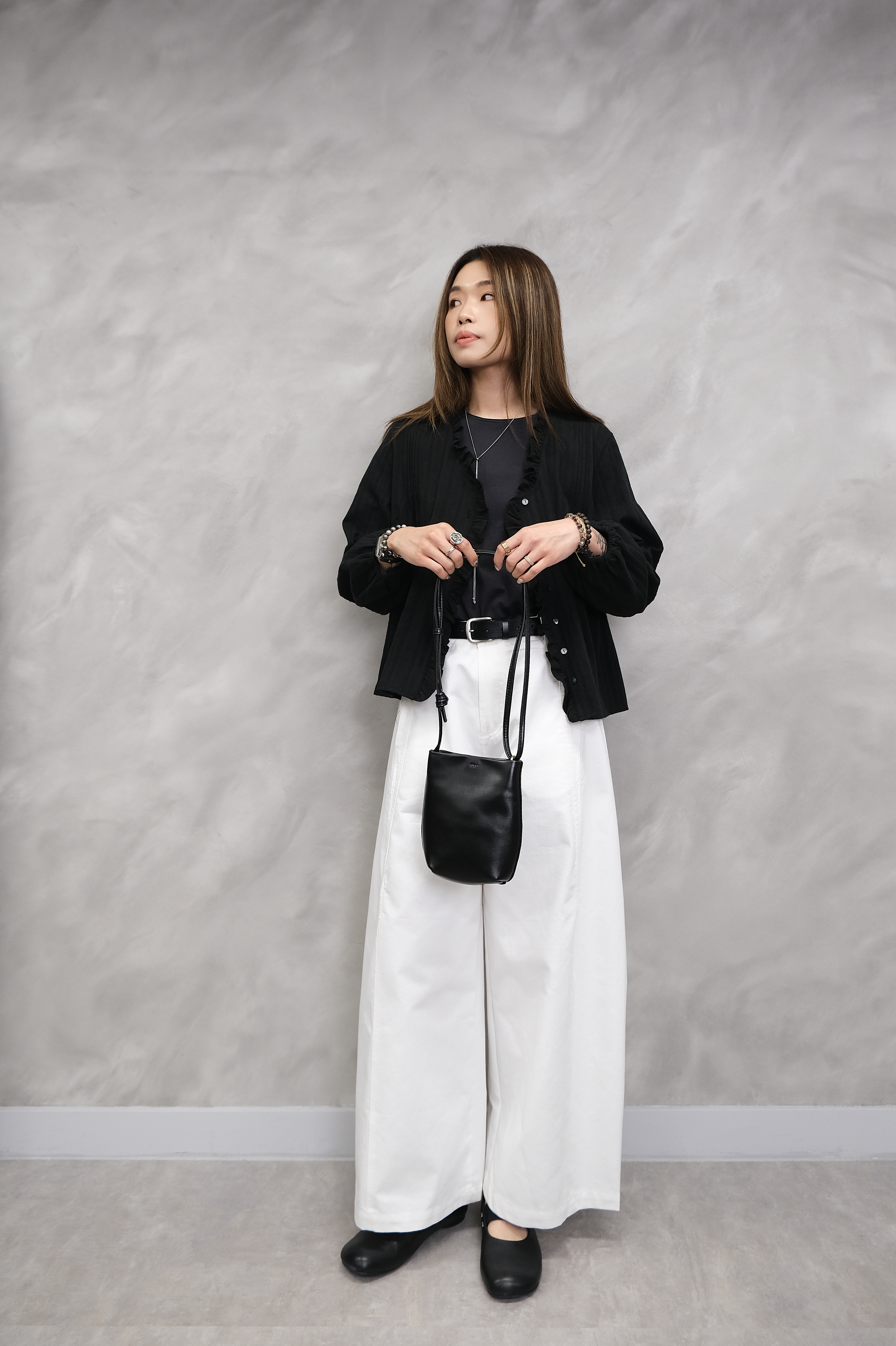 Mini leather knot bag
