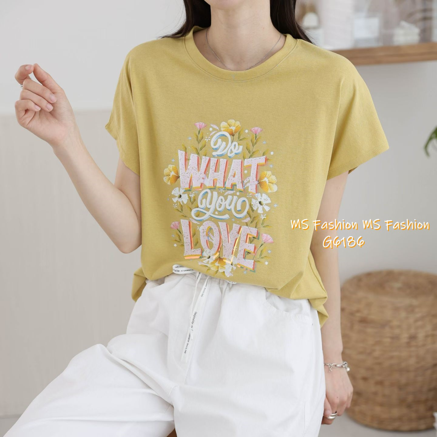 G6186 韓國🇰🇷花花字母靚print top