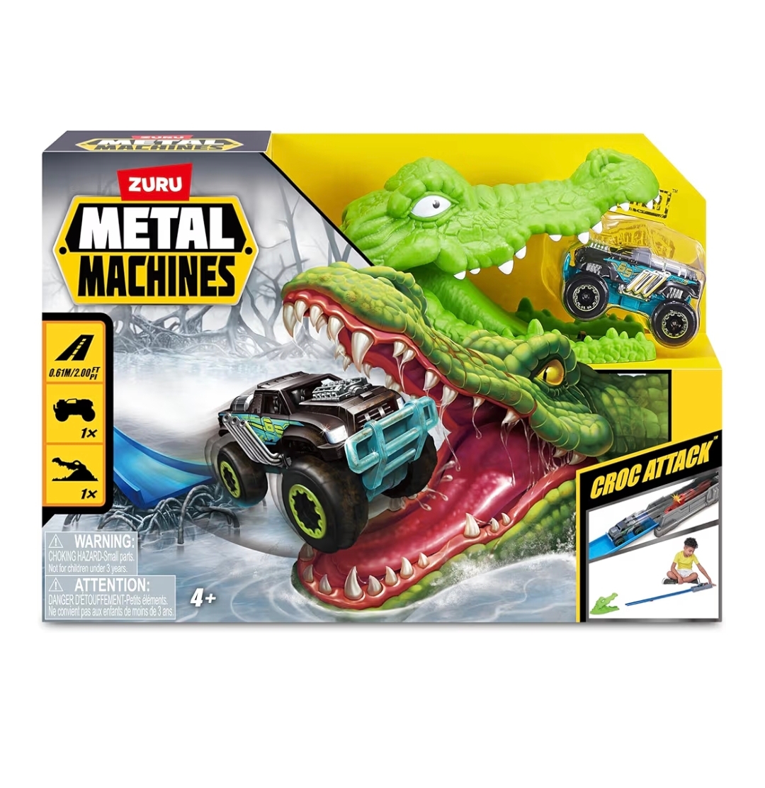 ZURU Metal Machines 鱷魚攻擊賽道玩具 小車發射器 賽車軌道 兒童車仔玩具