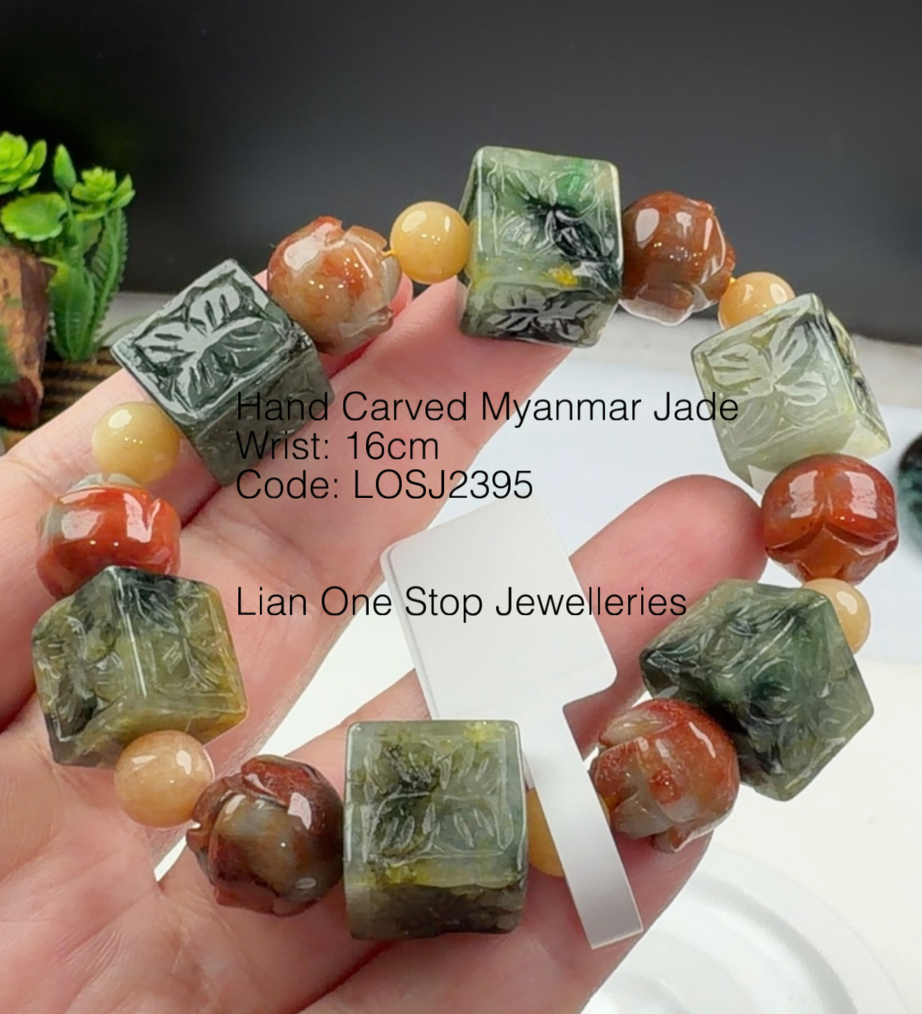 Code: LOSJ2395 Hand Carved Myanmar Jade 