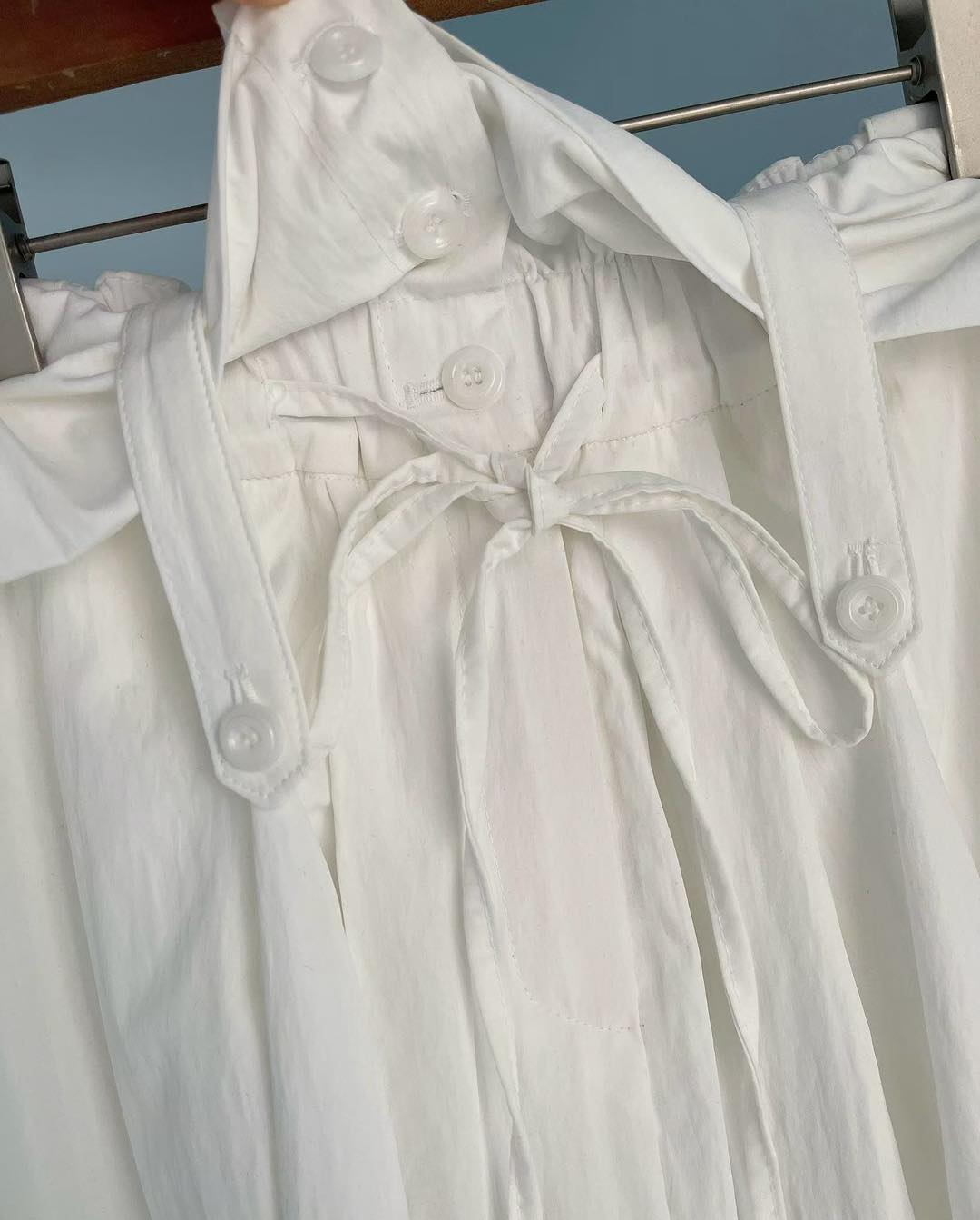 反摺腰頭皺布寬身褲