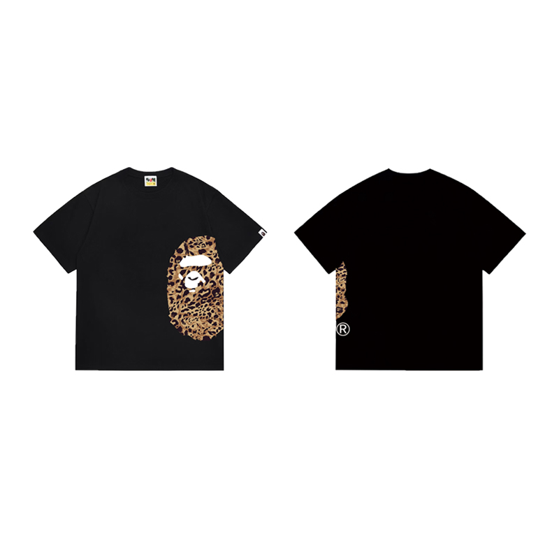 Bape Wild Leopard Pattern Ape Head Relaxed Fit Tee