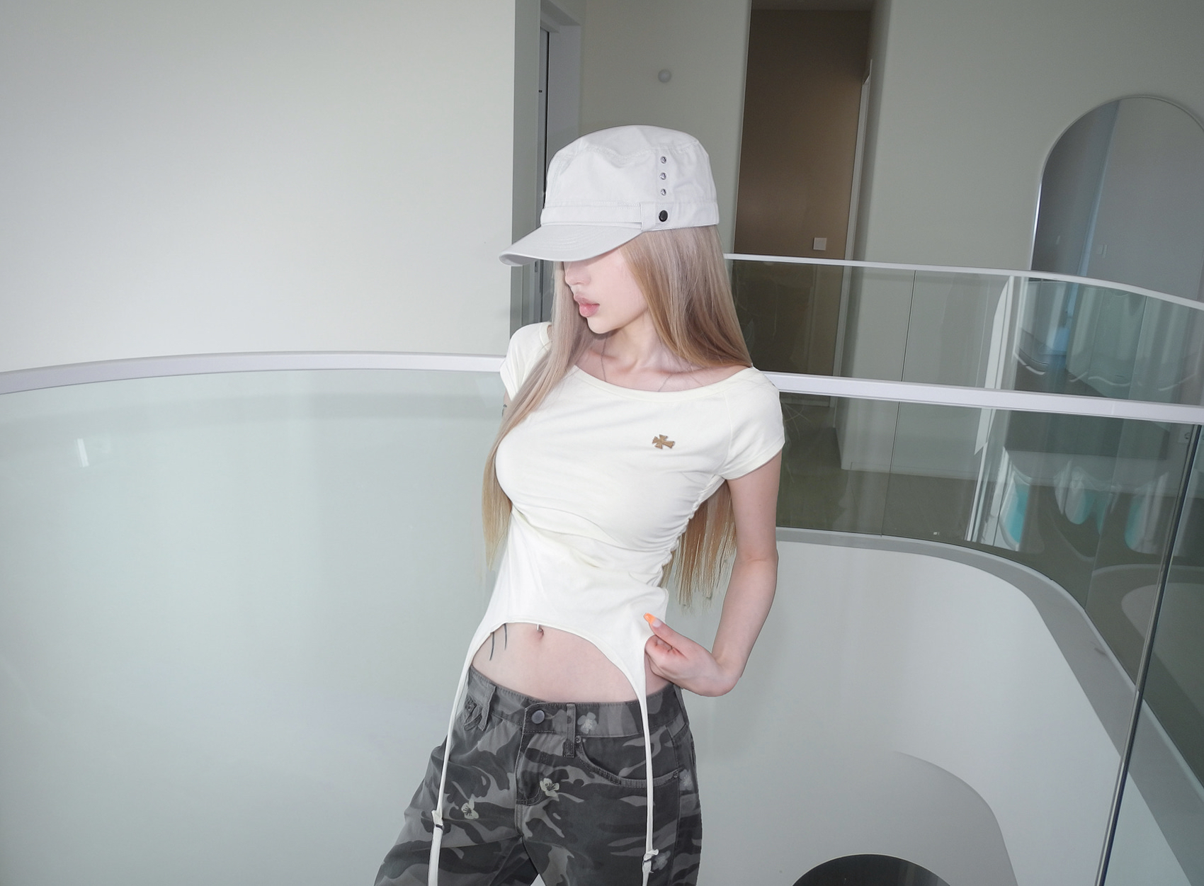 Floral Camo Wide Leg Pants