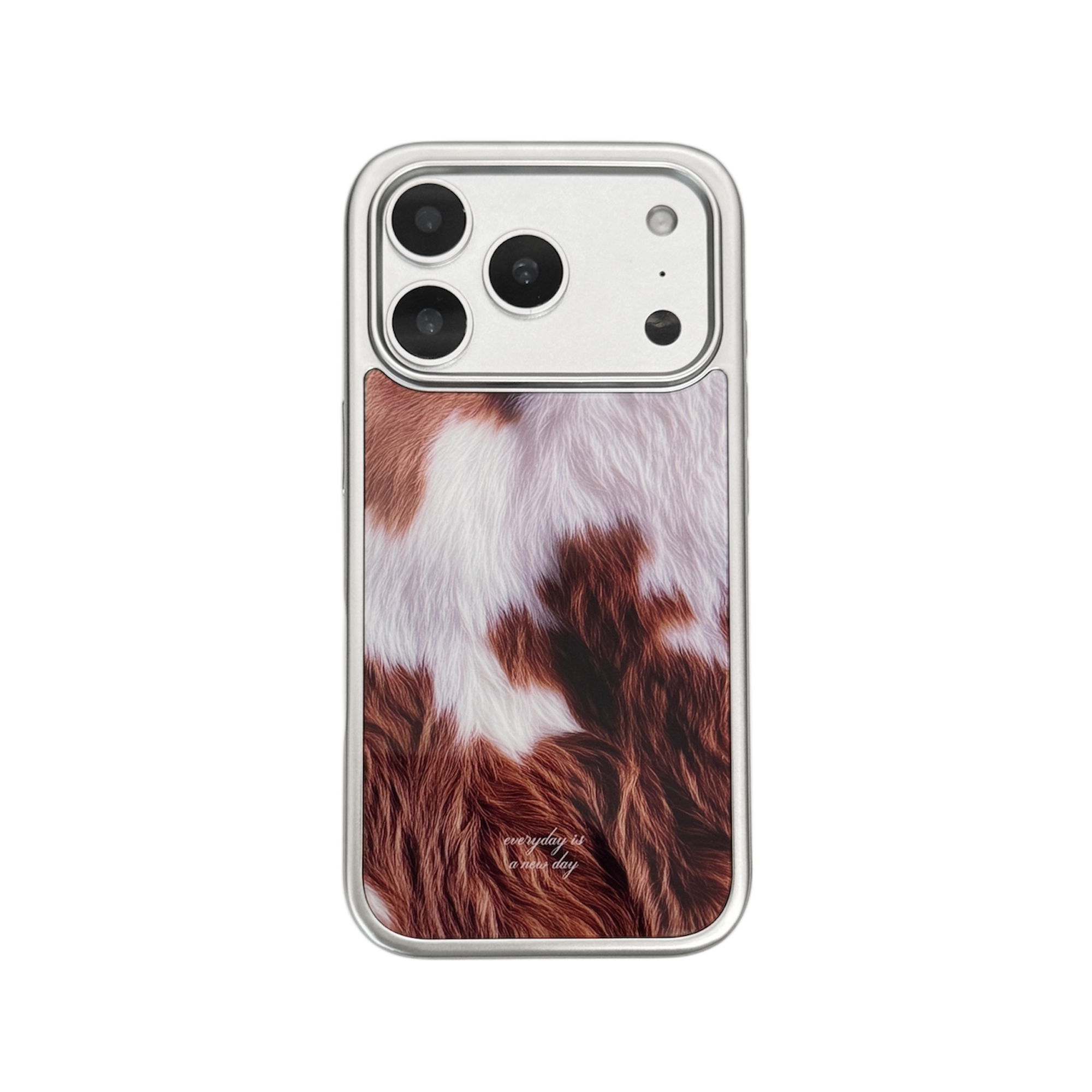 【Cowhide Brown】銀框亮面MagSafe iPhone Case