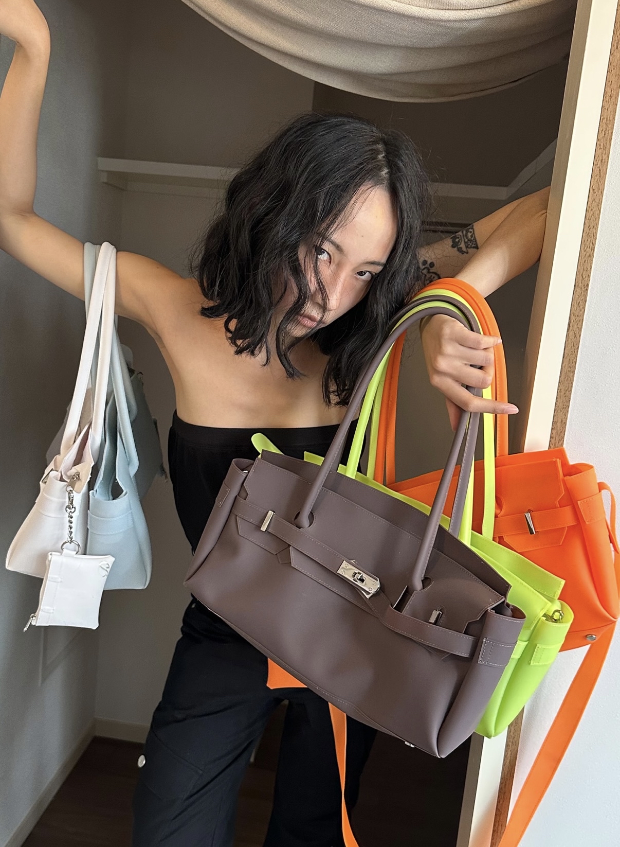 DEINET JELLY TWO-WAY BAG IN BROWN