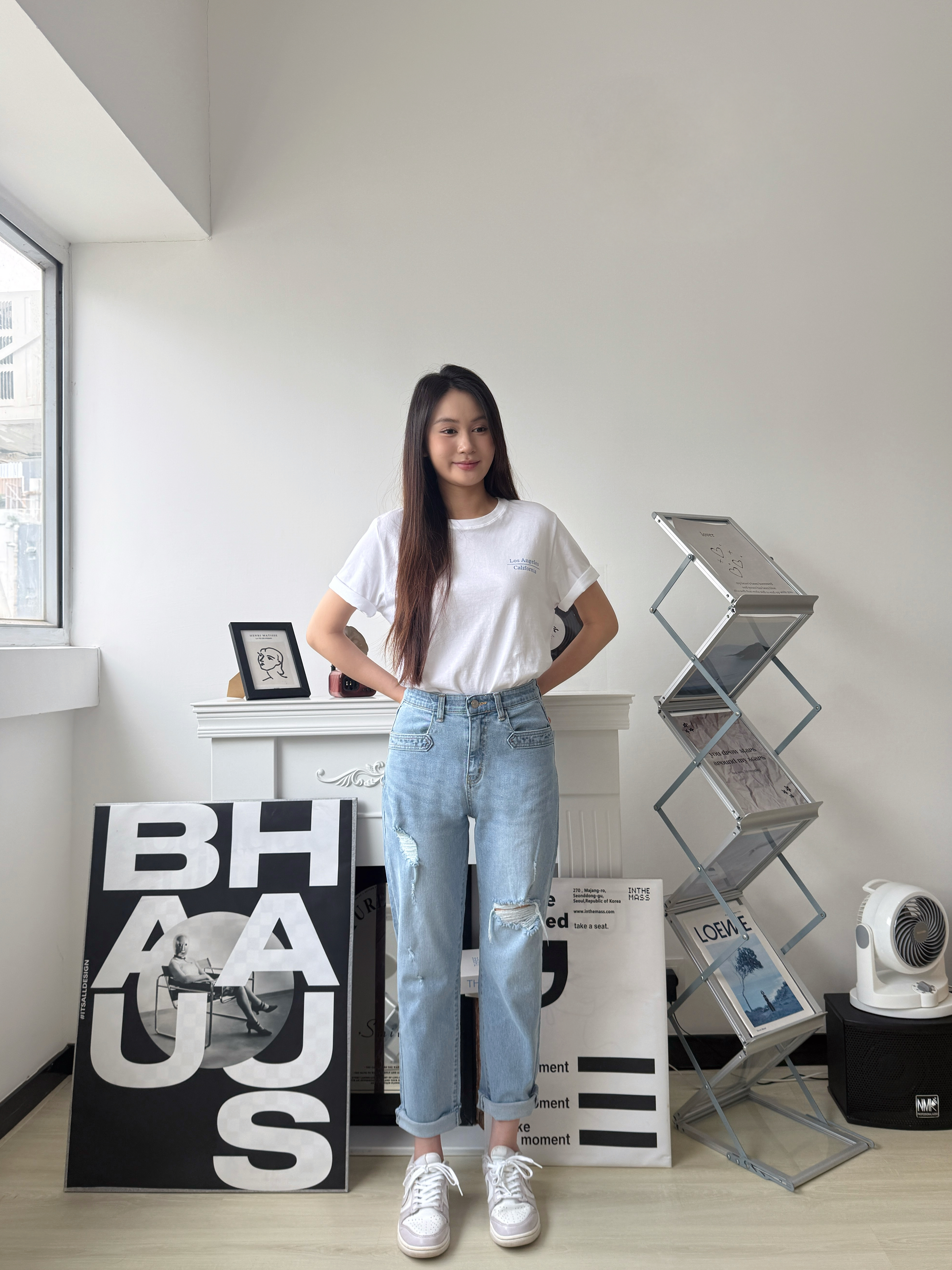 🇰🇷藍色鬆身爛牛仔褲 (61407) 