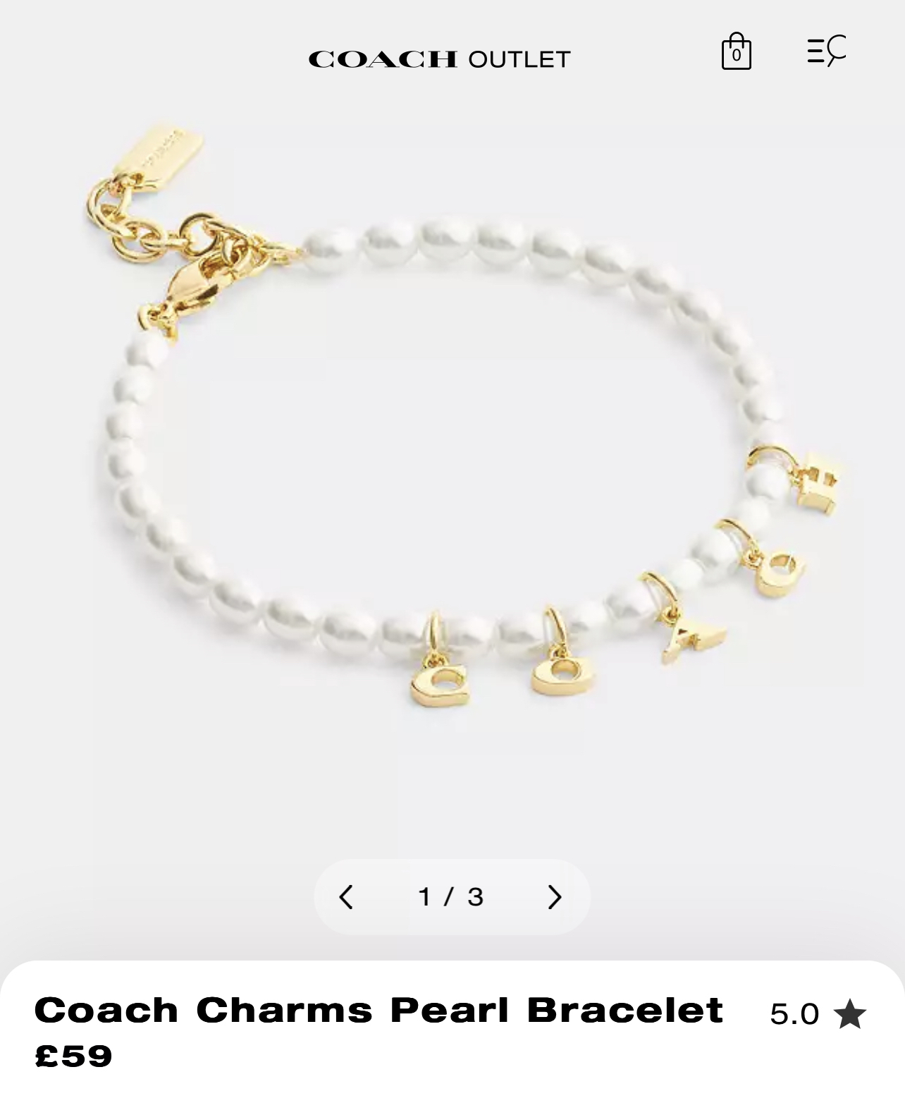 （約4月上旬到貨）🌈Coach 珍珠手鏈 💕