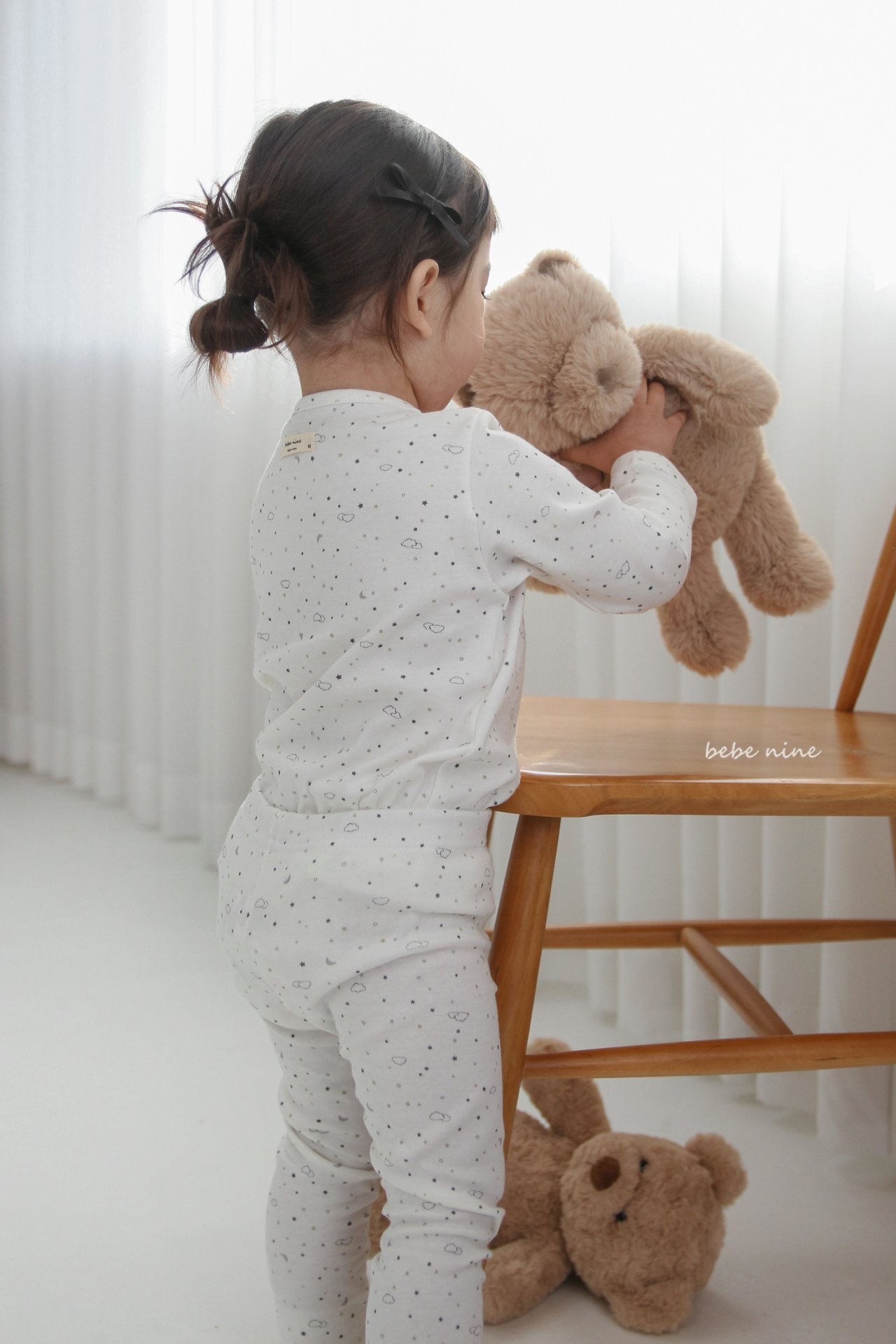 🌸預訂 韓國直送🌸🇰🇷Bebenine兩色簡約波點星月長袖家居服上下套裝