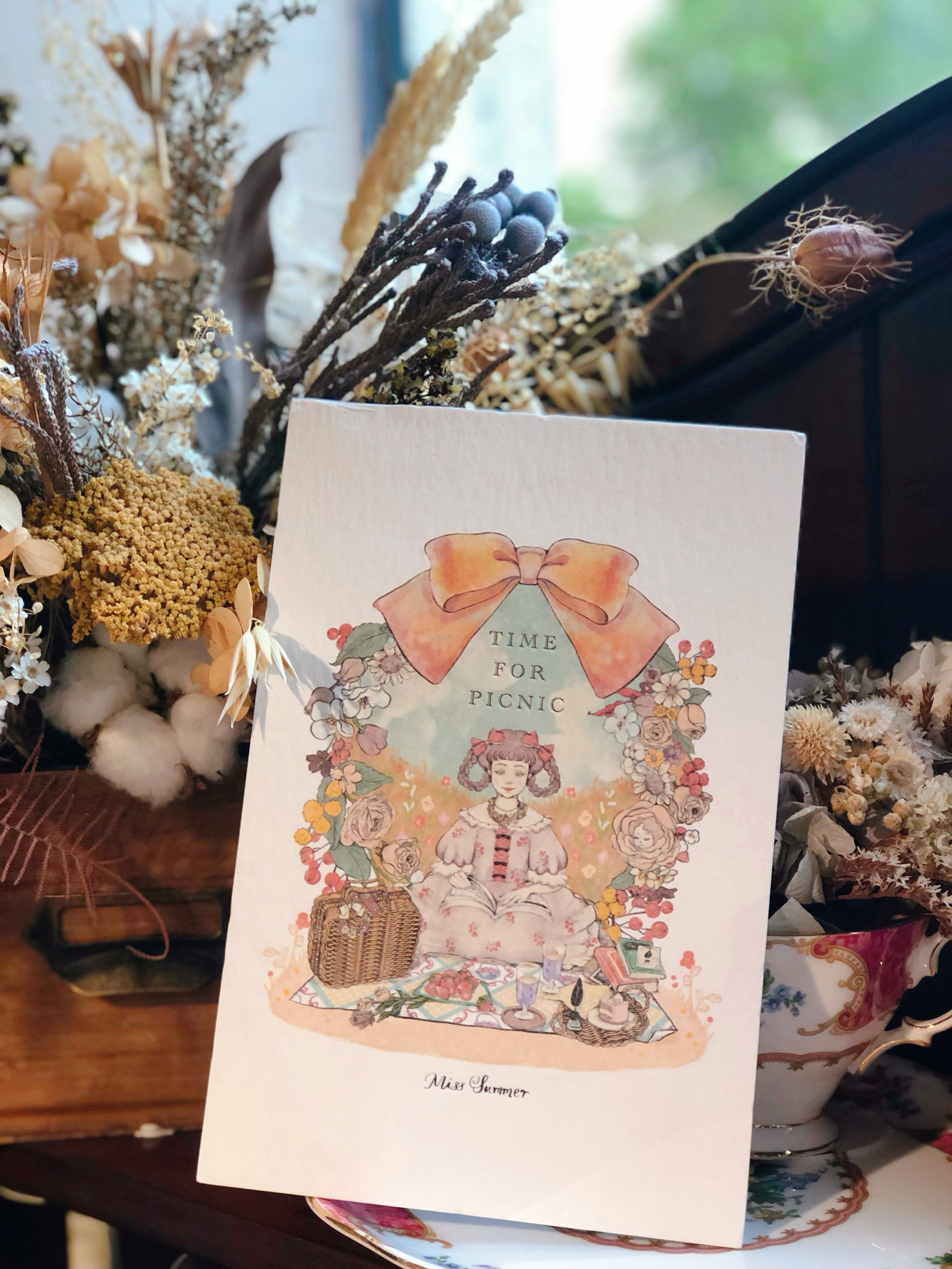Miss Summer ｛Time for picnic} 手繪風圖卡