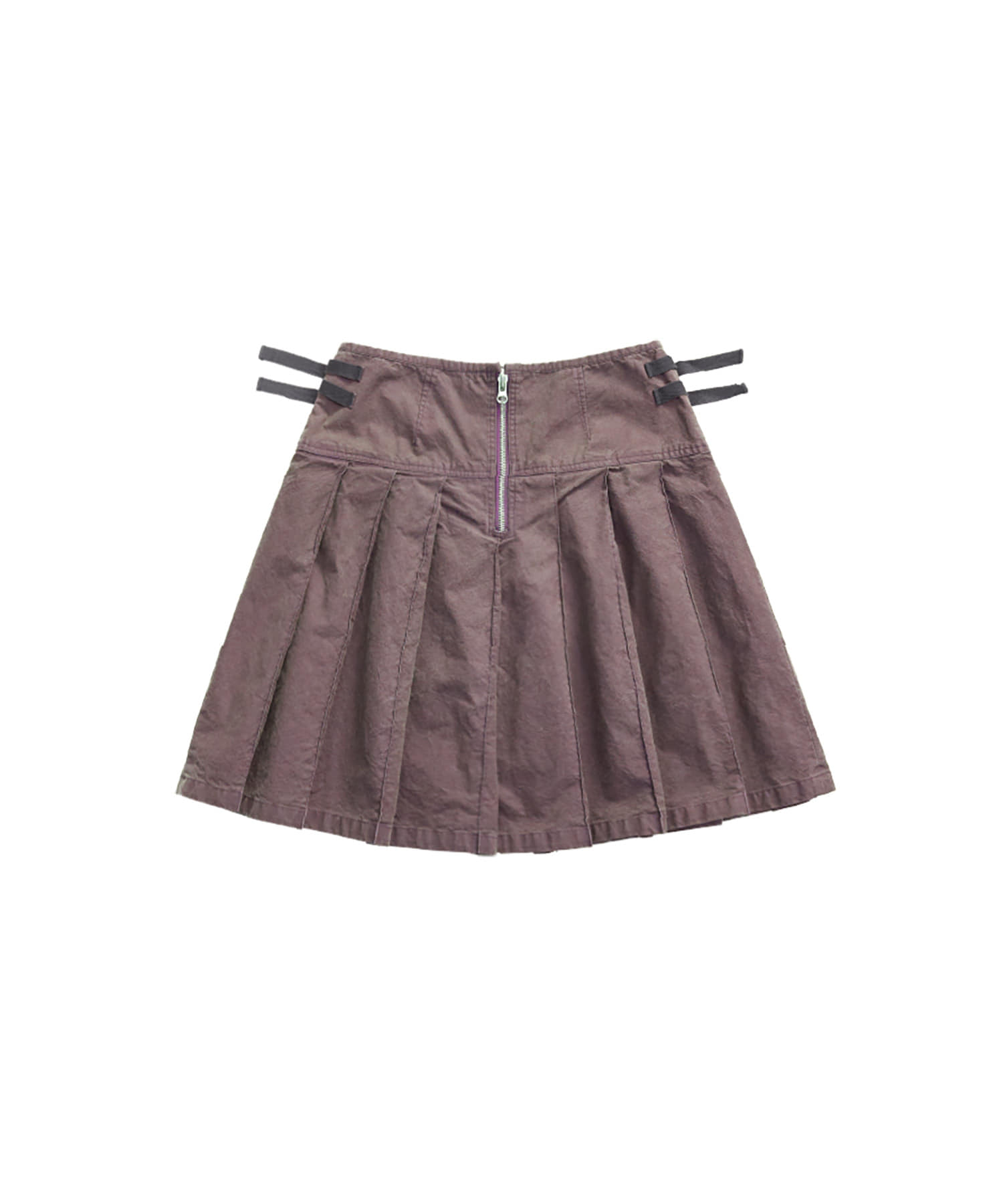999HUMANITY - BLEACHED PLEATS SKIRT (CHARCOAL)