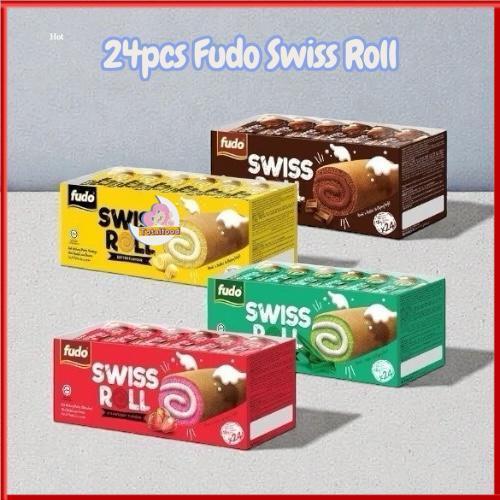 24pcs Fudo Swiss Roll Cake (pandan / chocolate / strawberry /butter)