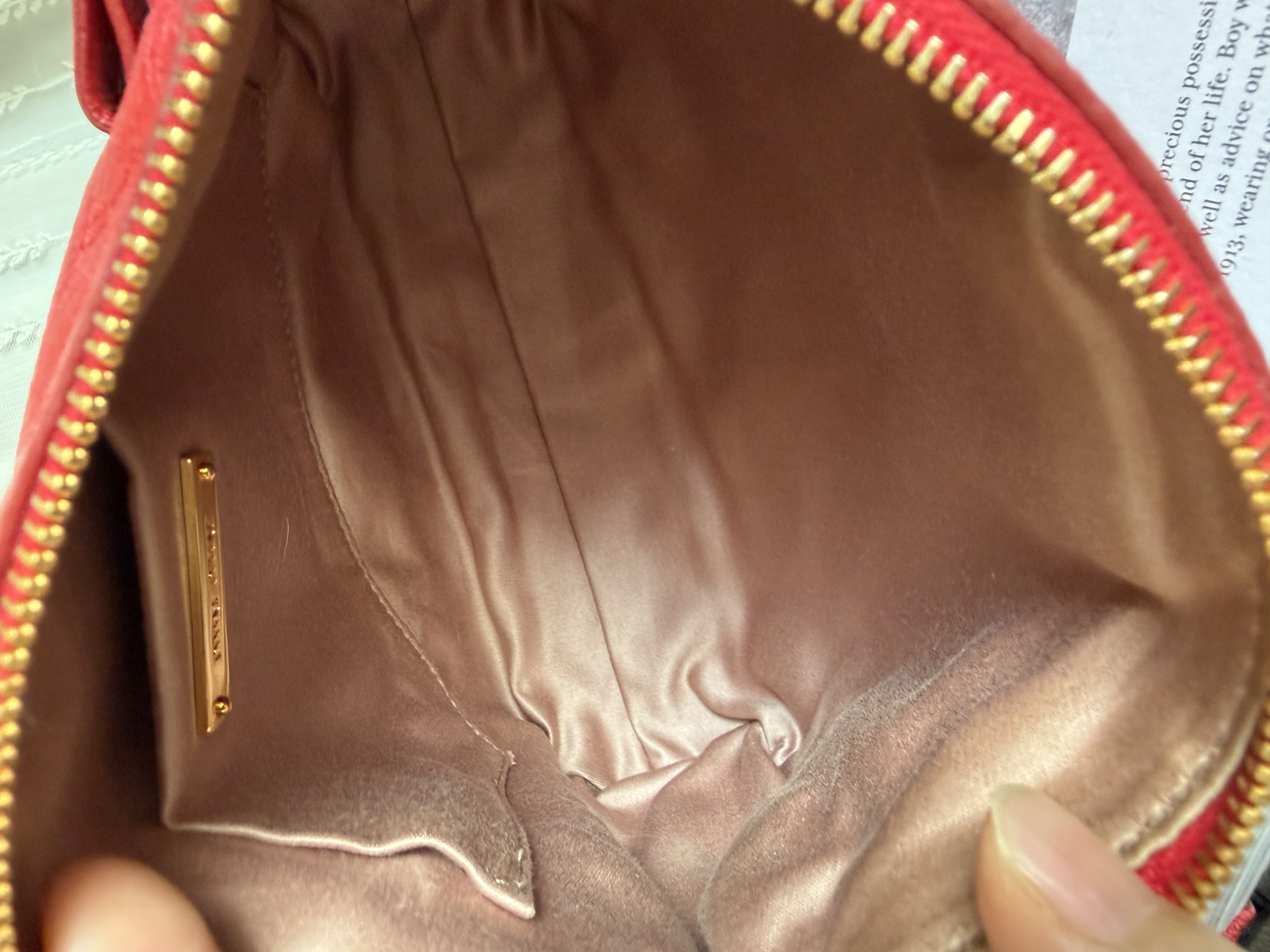 Miu Miu Vitello red leather handbag leather pochette bag / 