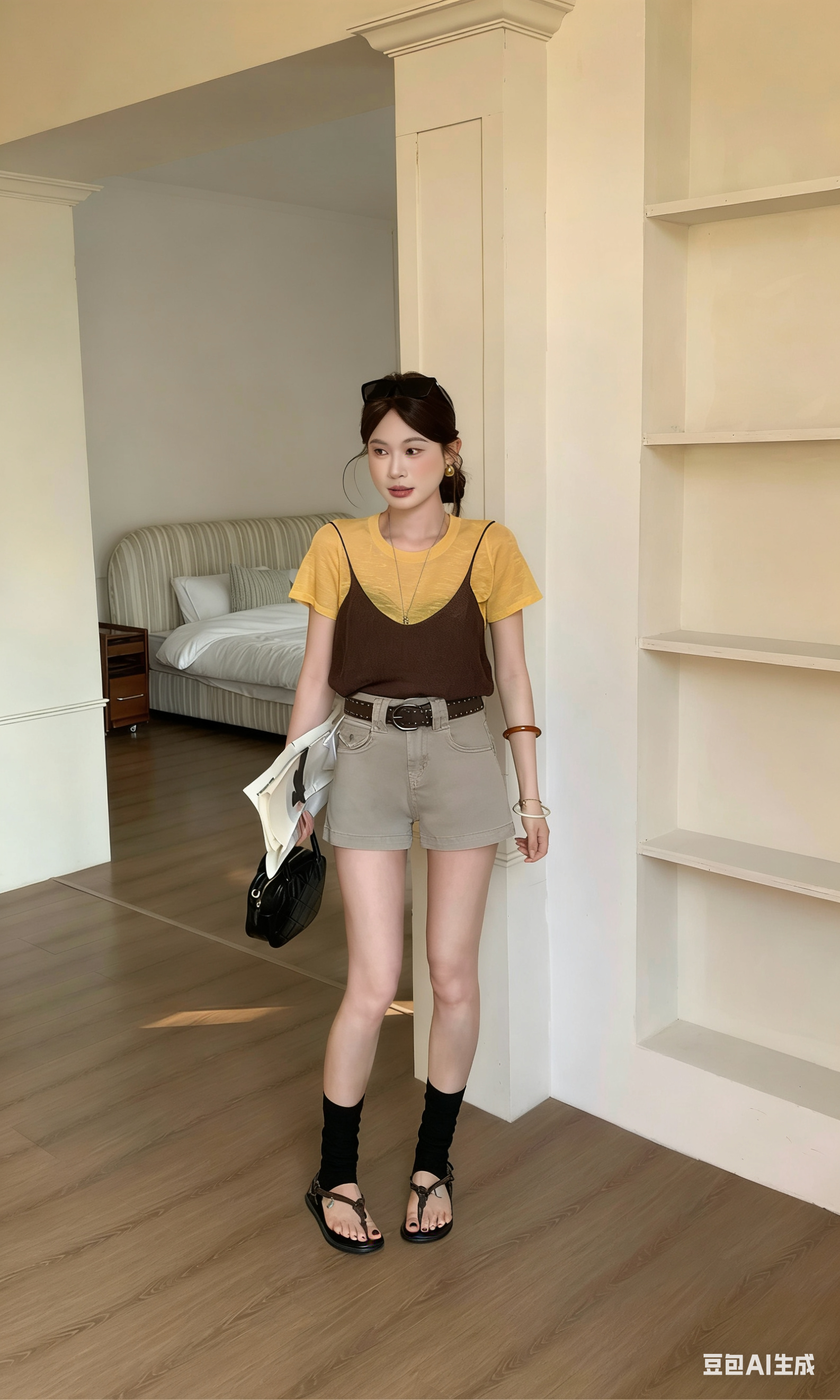 1780 Greige Wash Denim Shorts 奶灰水洗牛仔短裤
