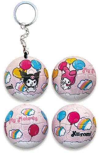 📦訂購 台灣代購 Sanrio 三麗鷗 My Melody & Kuromi 24片球形鎖匙扣拼圖 