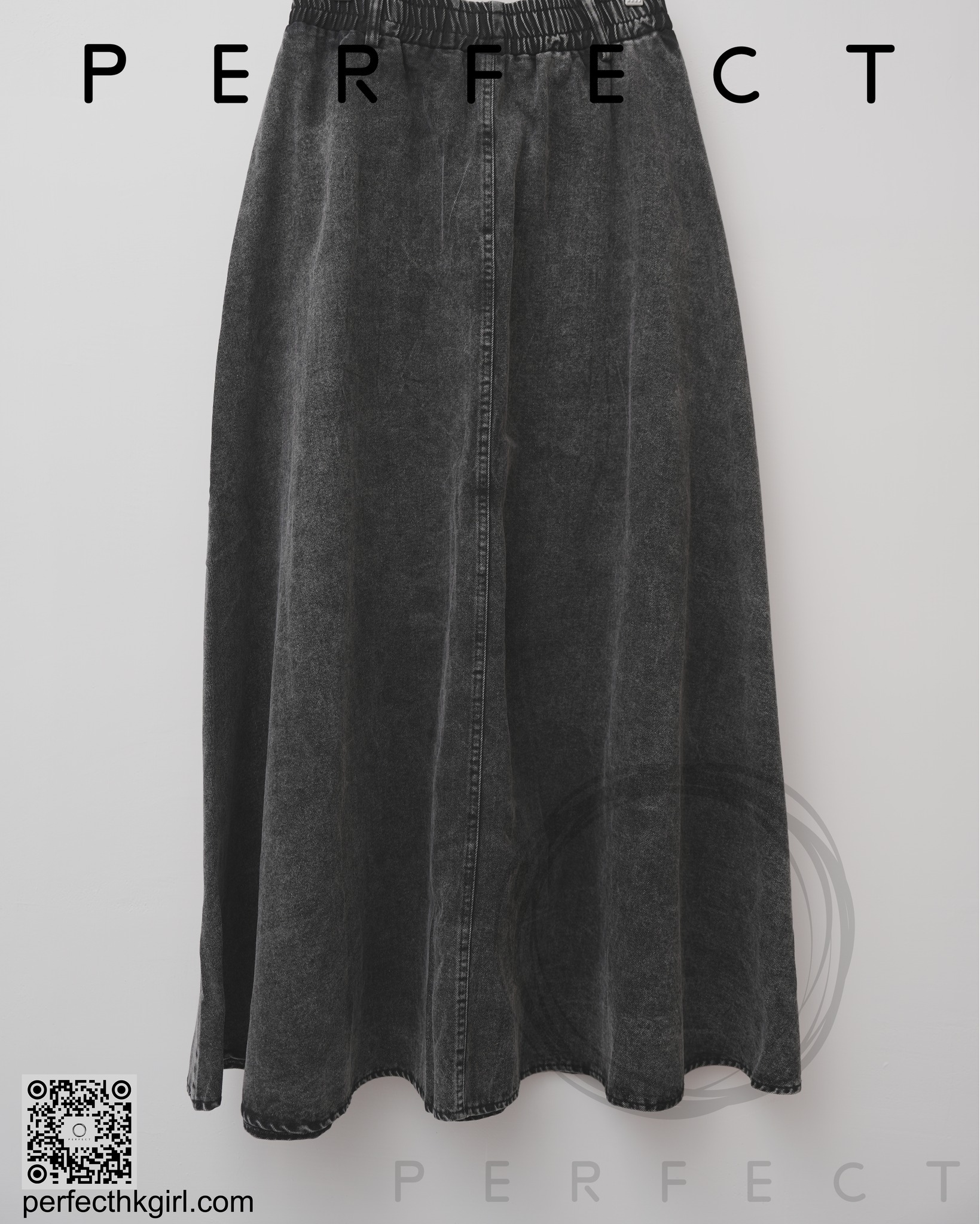 S0014_A字高腰墜感百搭顯高牛仔裙（型格灰）