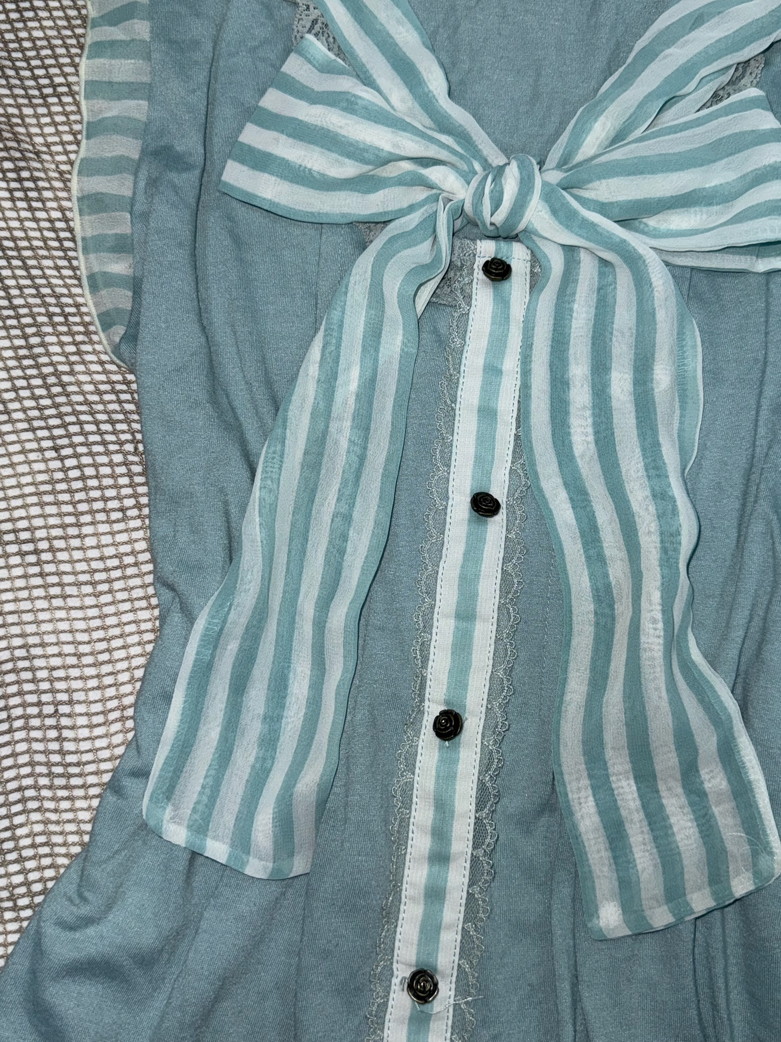 Axes Lace-Trimmed Nautical Style Tunic
