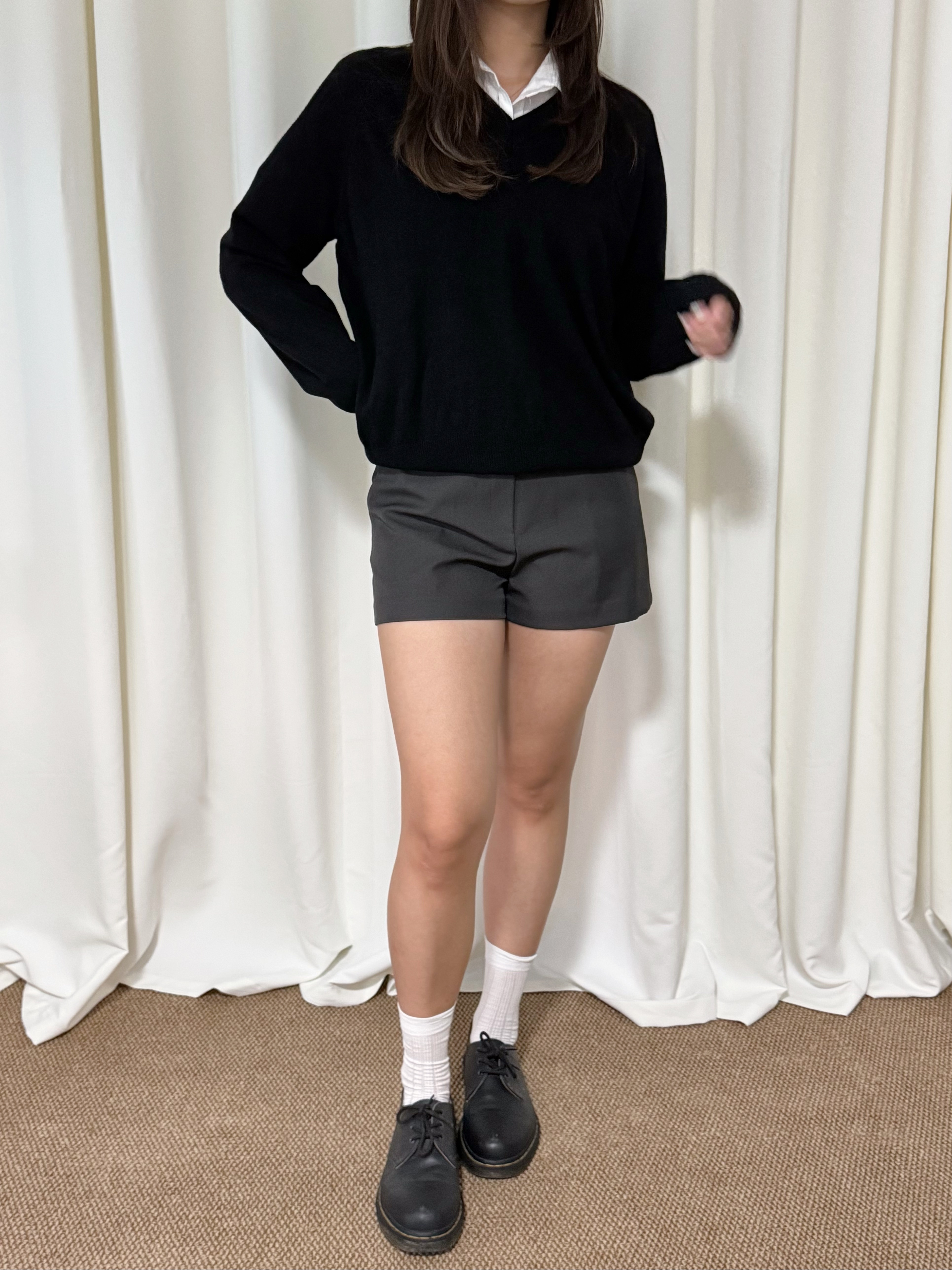 百搭羊毛V領針織上衣(五色入)