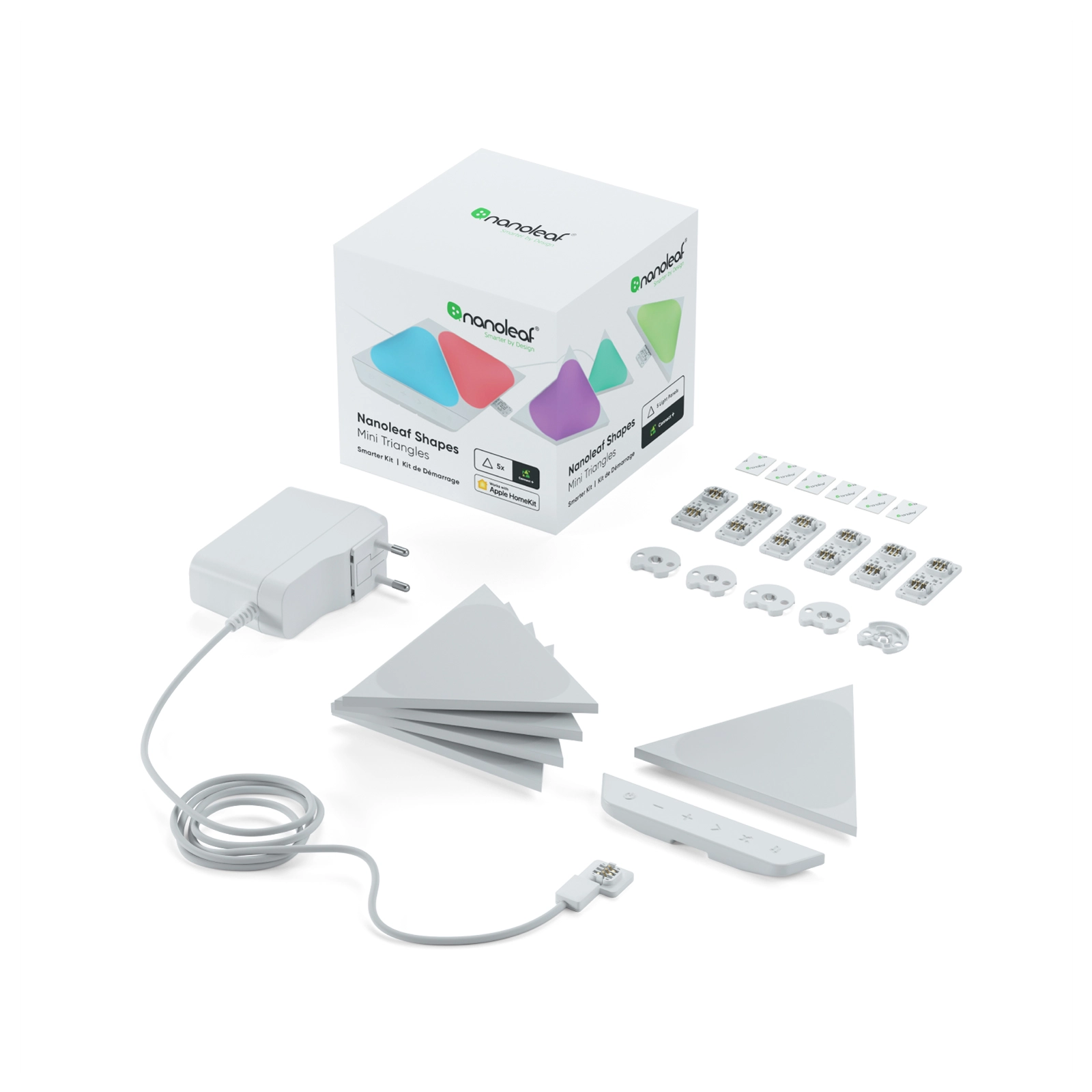 [原裝香港行貨丨2年保養] Nanoleaf Shapes Mini Triangle Starter Kit 迷你三角形智能照明燈板 (5 塊裝)入門套件 | 電競 | 燈光氛圍 A-NL48-5002TW-5PK