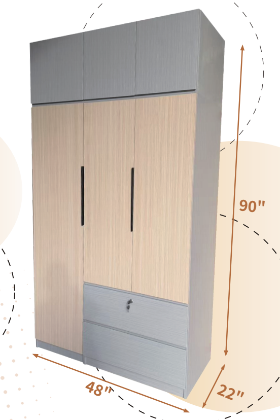 48寸連上座三門衣櫃 F-4899AB