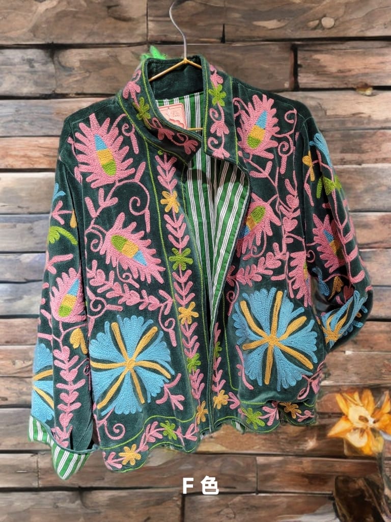 印度 Suzani 刺繡絲絨褸 