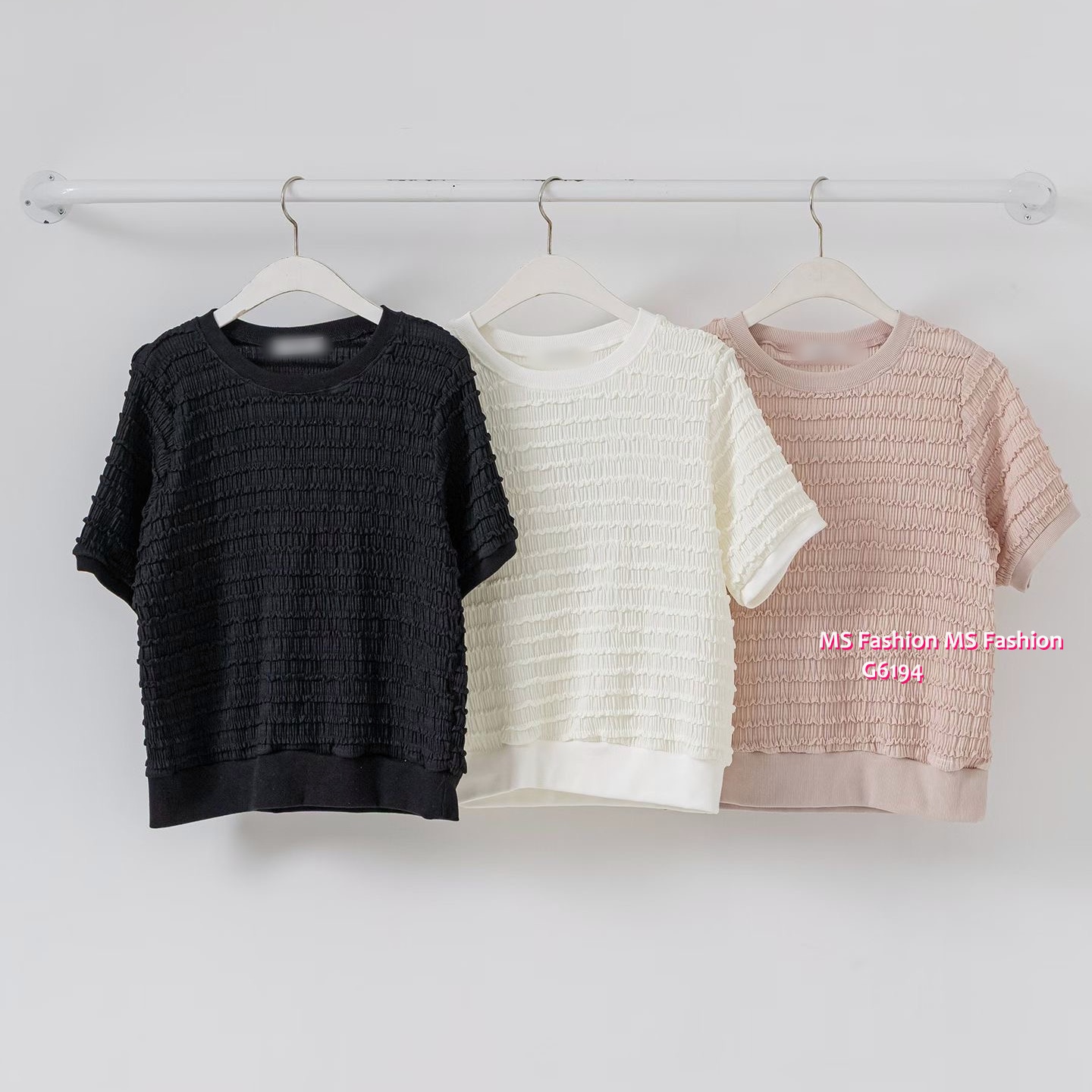 G6194 韓國🇰🇷凹凸紋淨色top