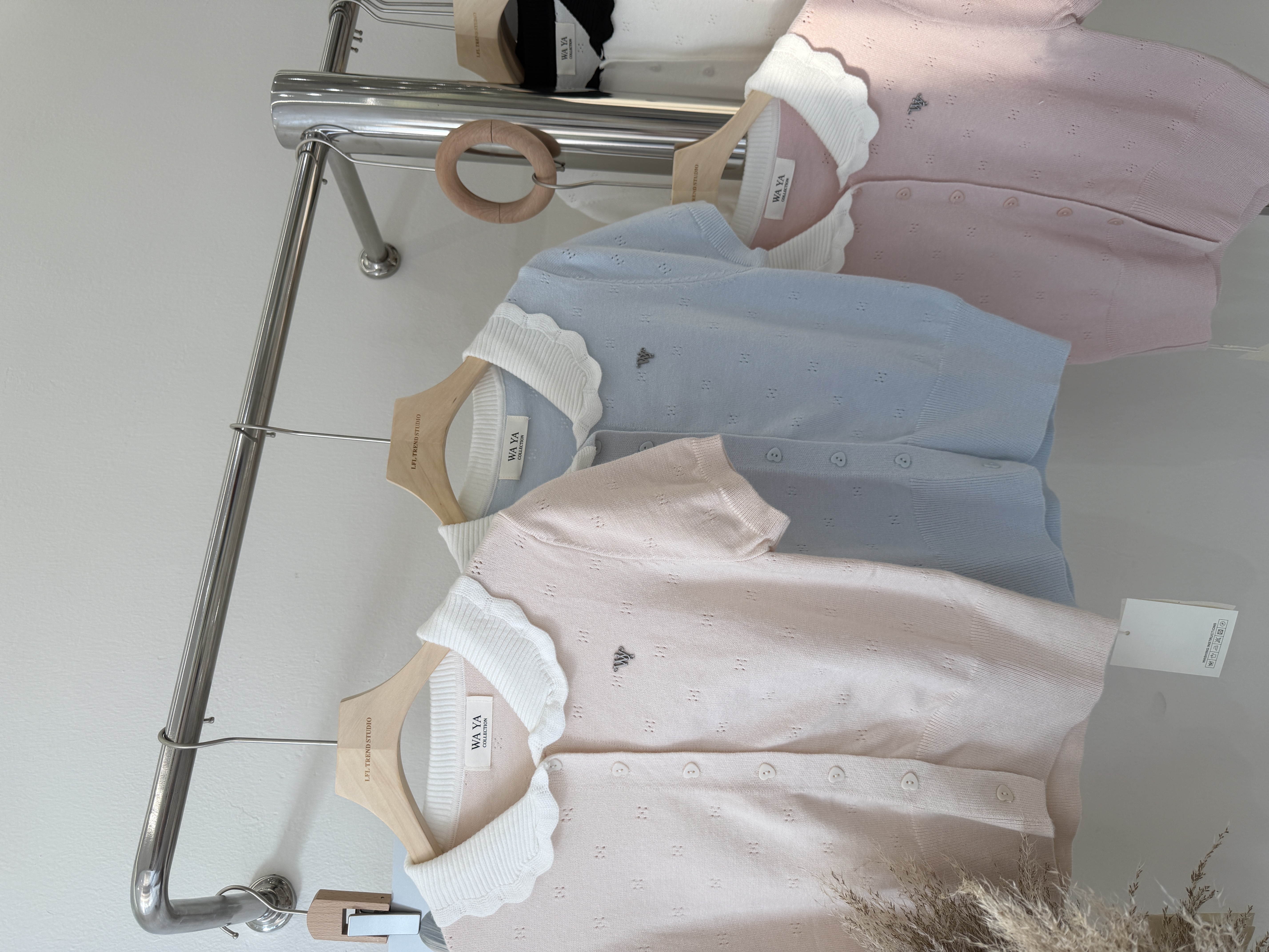 6520 韩系小香风撞色娃娃领短袖