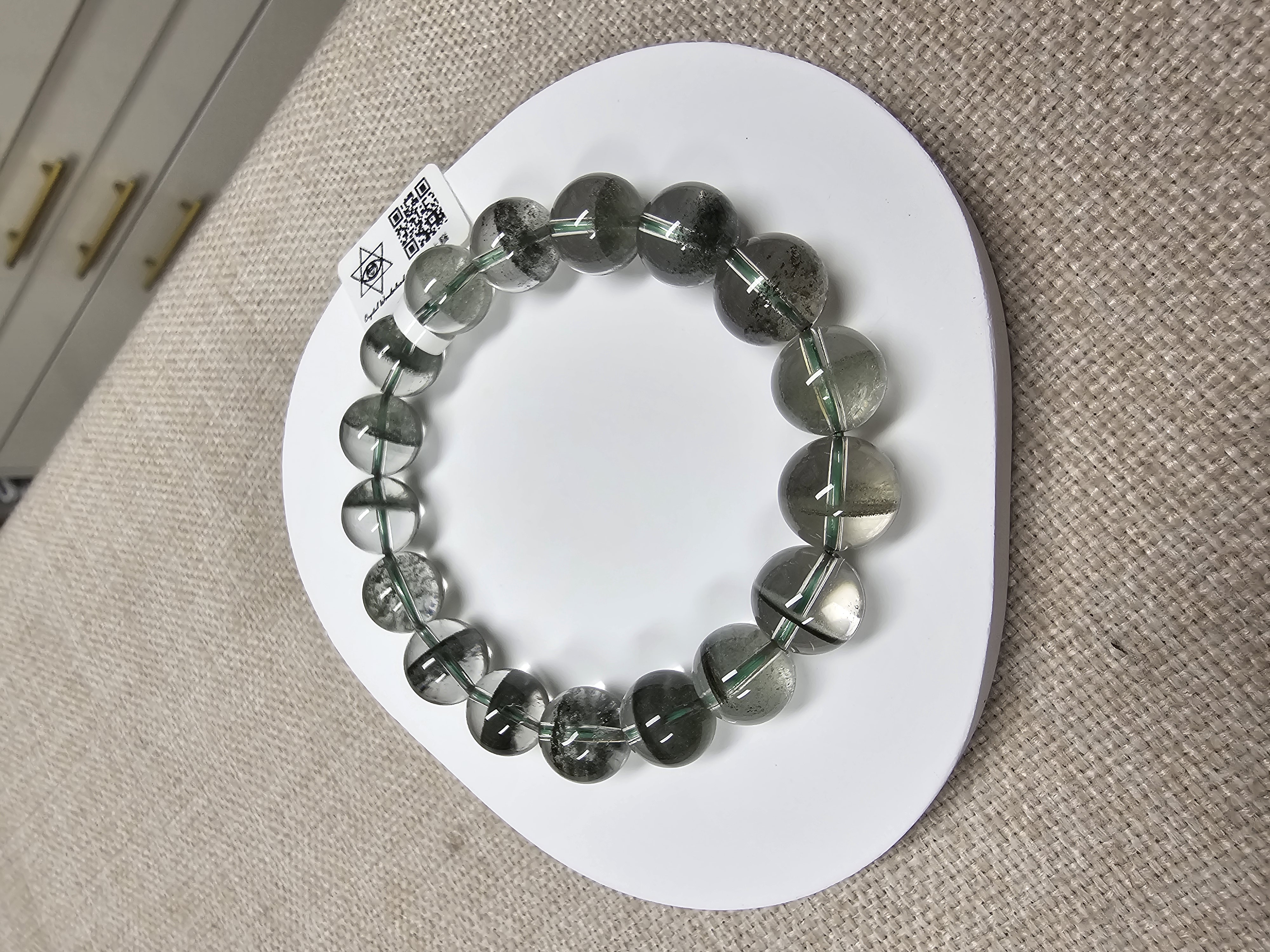 (收藏級)(一線天)高質聚寶盤半盤綠幽靈 12.5+mm (No.GPQ008)