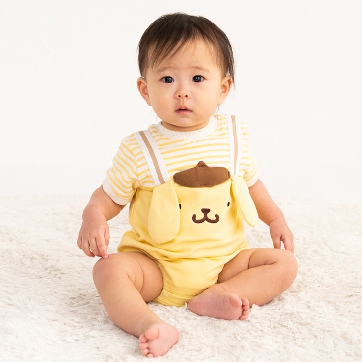 🇯🇵限量預訂 日本直送🇯🇵布甸狗條紋吊帶短袖包屁衣