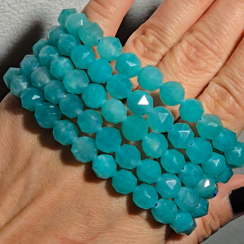 Faceted amazonite bracelets - JW90