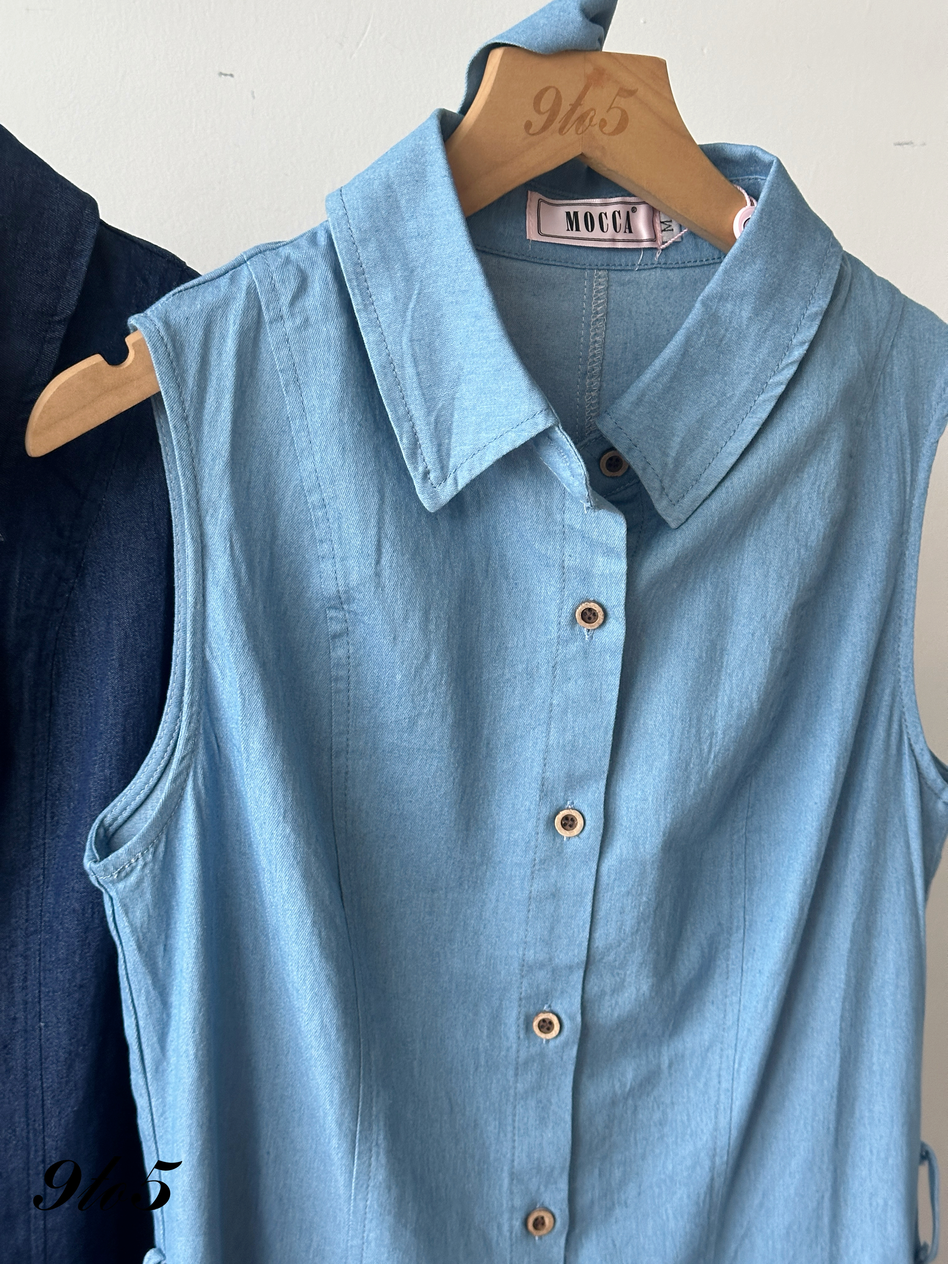 D2359 Sleeveless Denim Dress - 3 Colors 