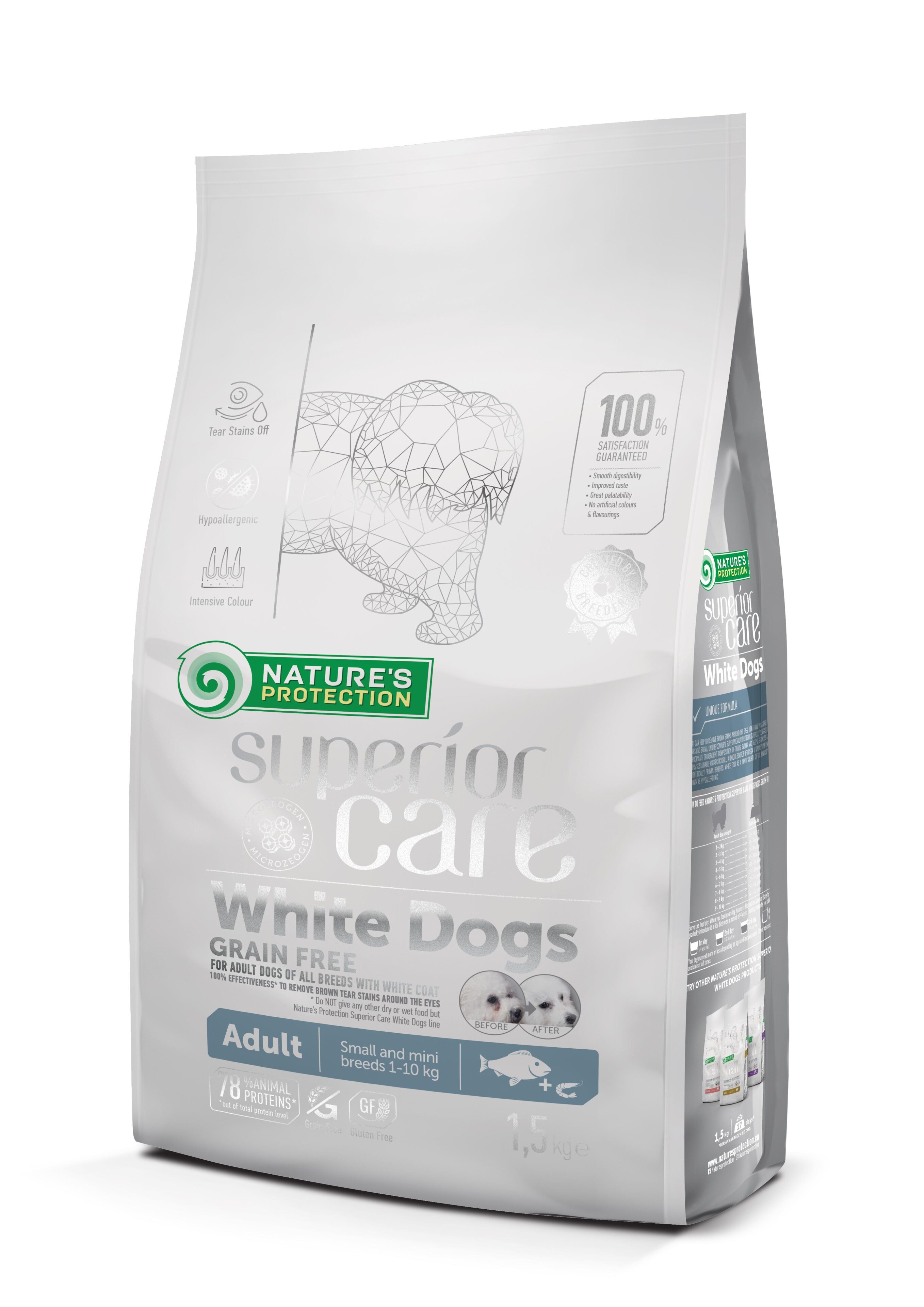 Nature's Protection 保然｜Superior Care 去淚痕美毛 白色小型成犬配方 (低敏白魚) 1.5KG - WDWF67