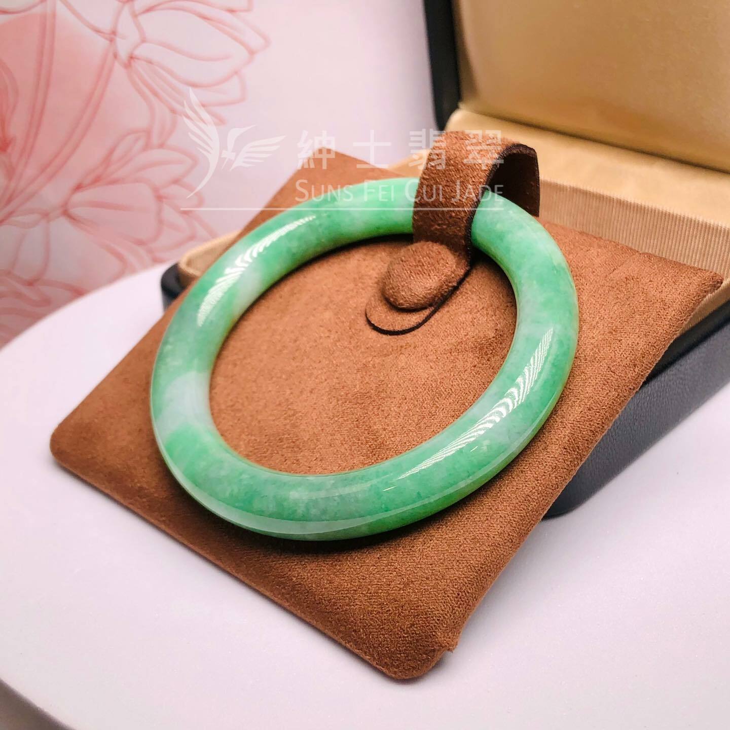 滿綠翡翠圓鐲51.8mm