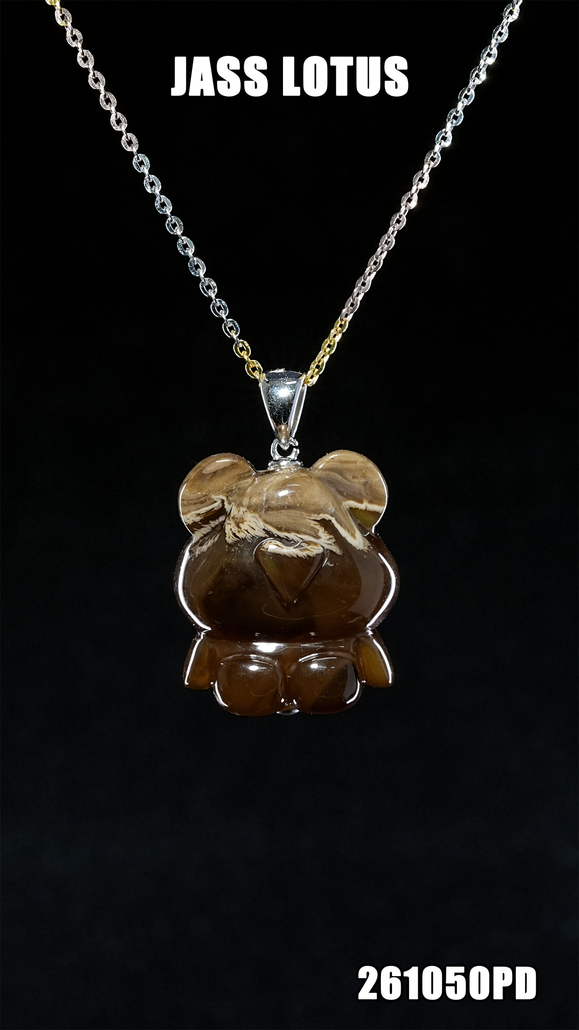 緬甸天然琥珀根蜜妖花溶洞珀小熊吊墜