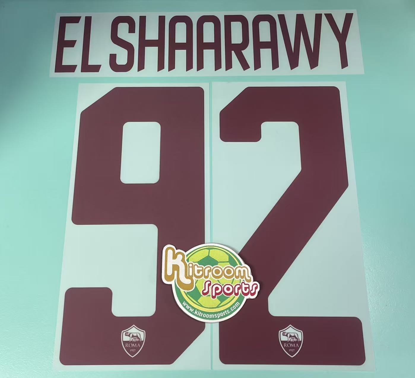 2017-18 Roma Away Nameset #92 EL SHAARAWY