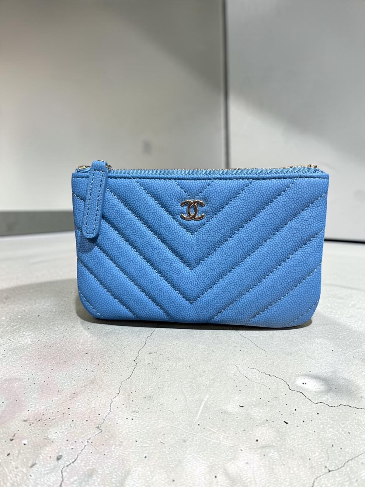 Chanel mini zip pouch 荔枝牛皮拉鍊卡包 100%Authentic,Unused ✅27card  ✅Box 