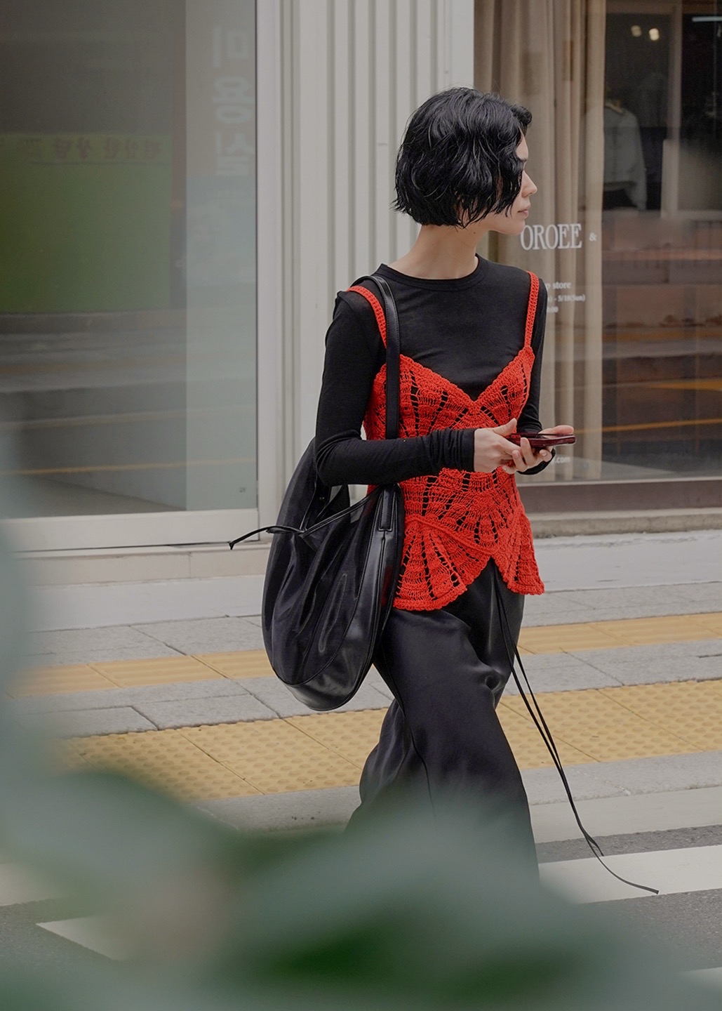 🇰🇷韓國女裝Kwani - Curvee Hobo Bag Organza Black