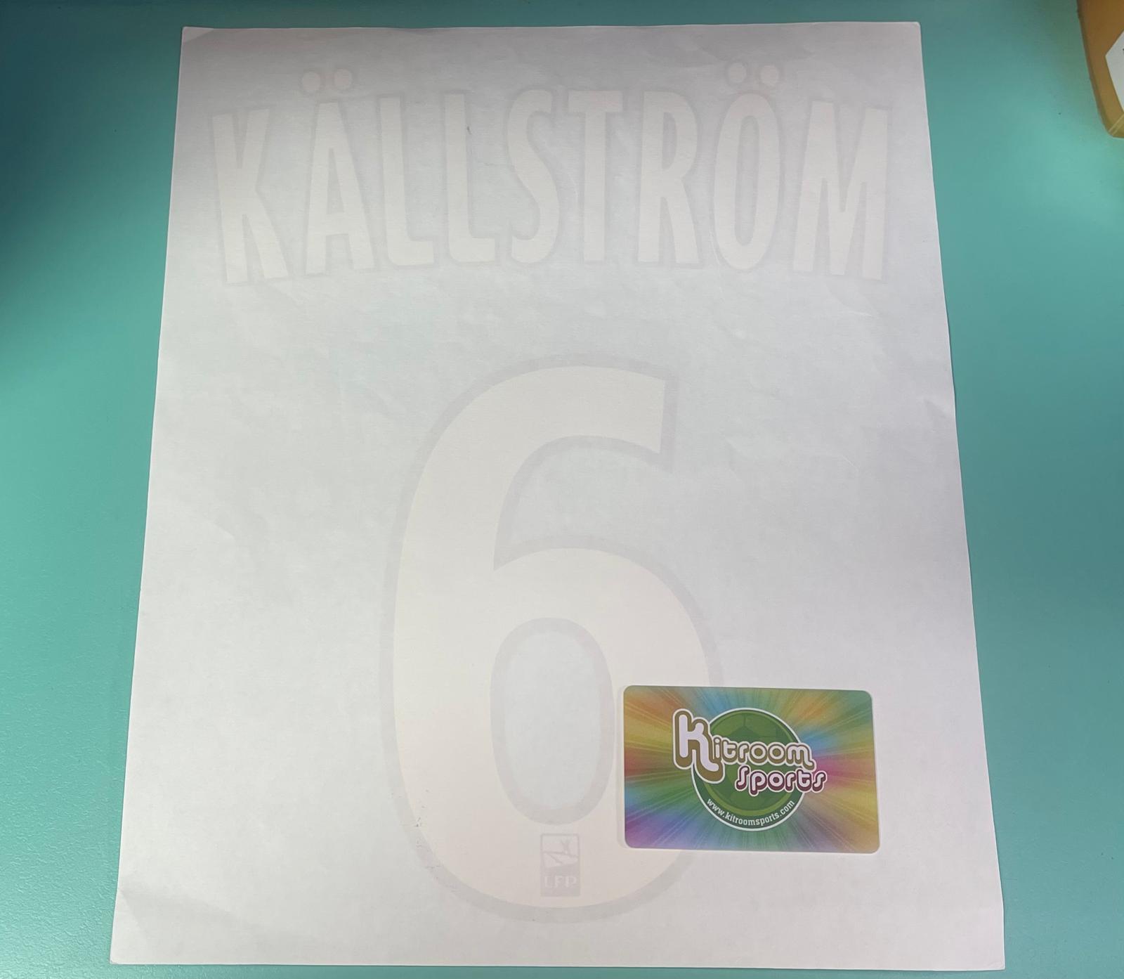 2011-12 Olympique Lyonnais Away Nameset #6 KALLSTROM