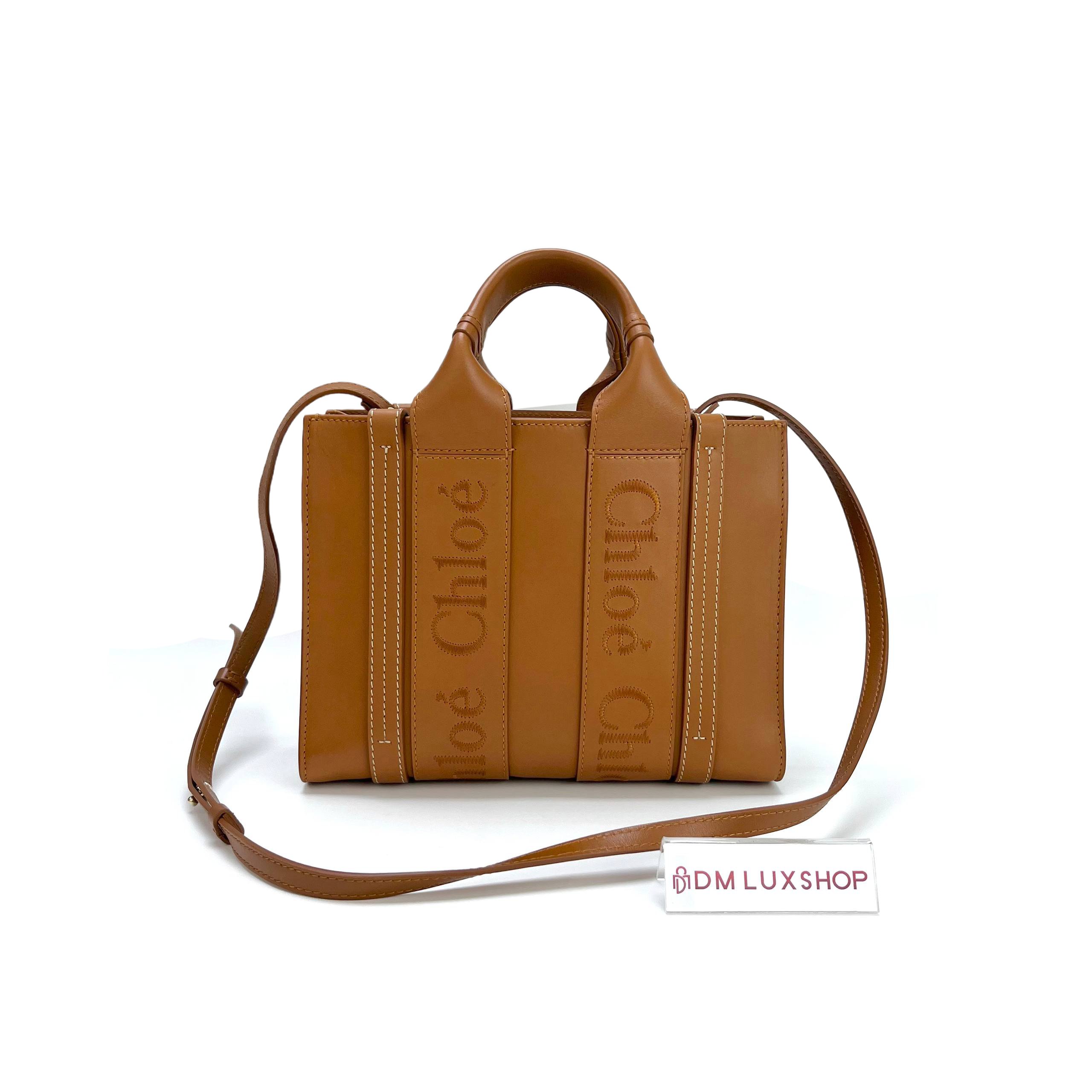 Chloe Brown Leather Small Woody Tote