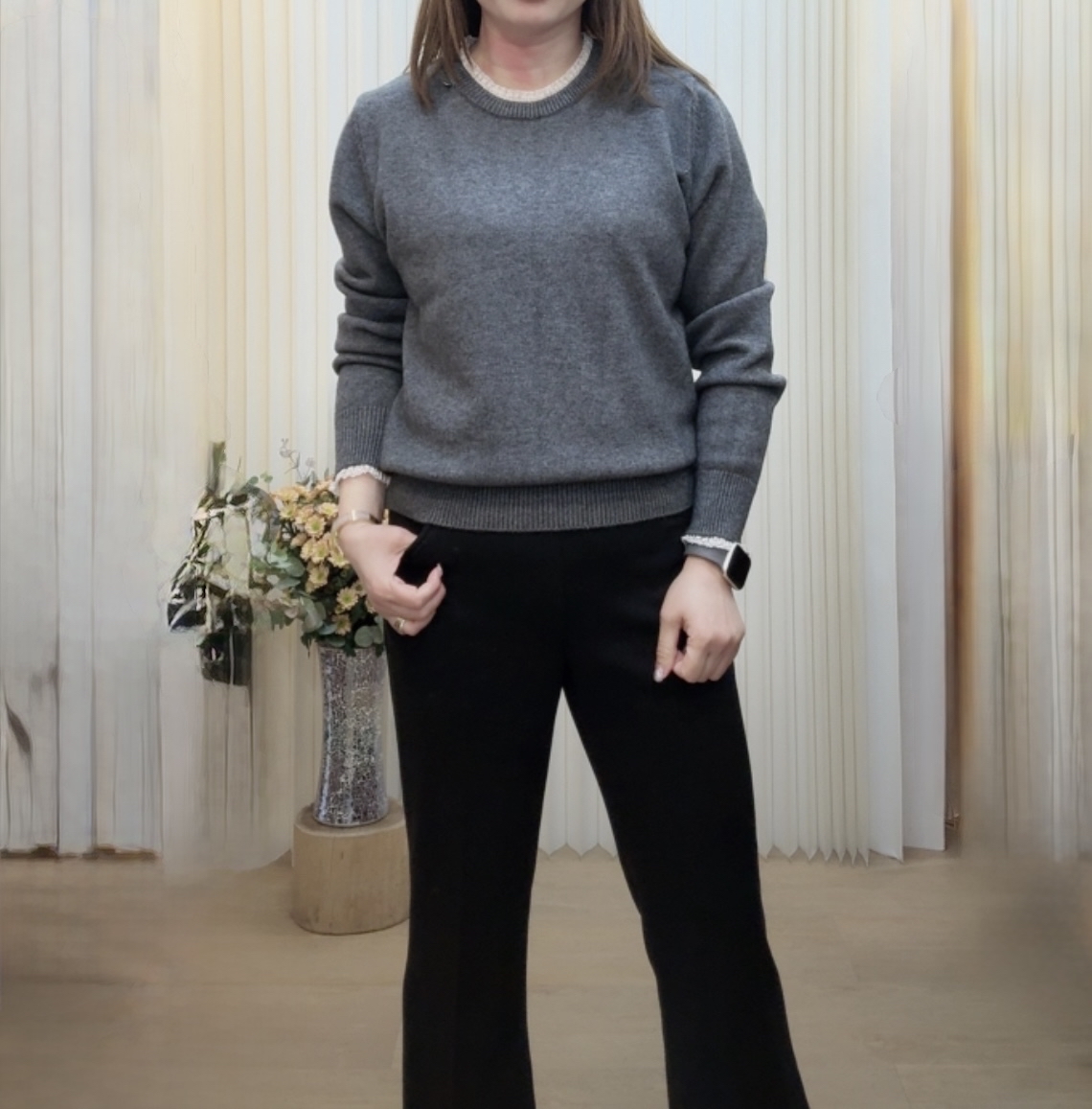 韓國 Lace 邊針織衫 M164 A1460220